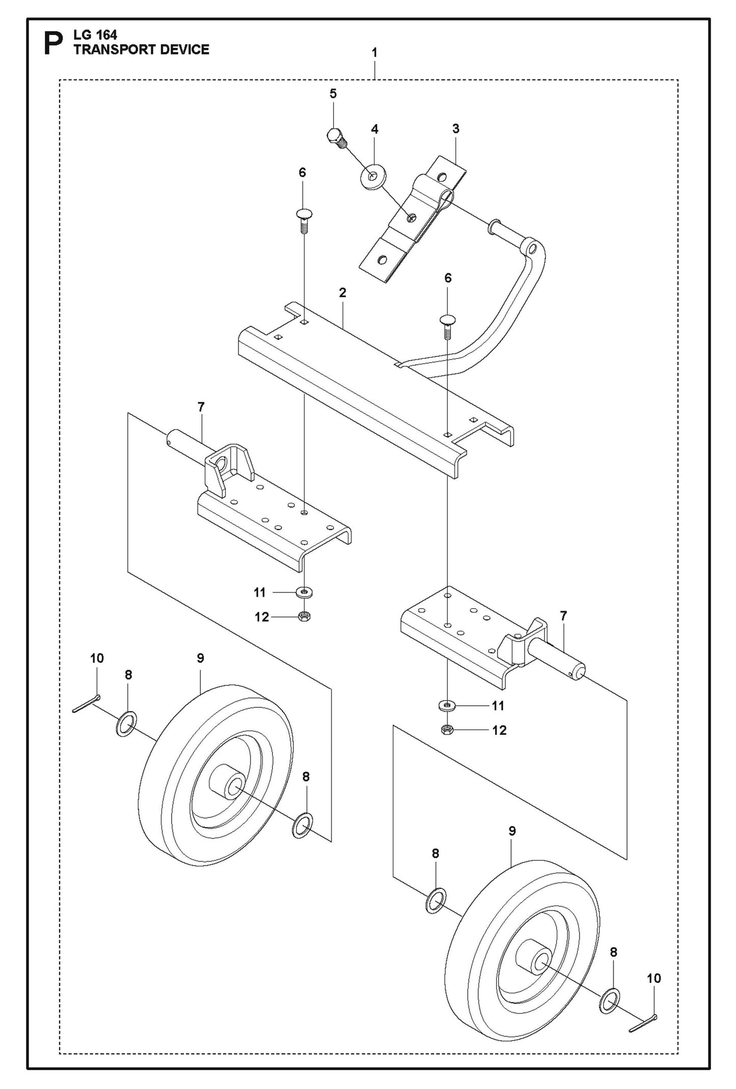 Transport Device Parts For LG 164 Diesel By Husqvarna