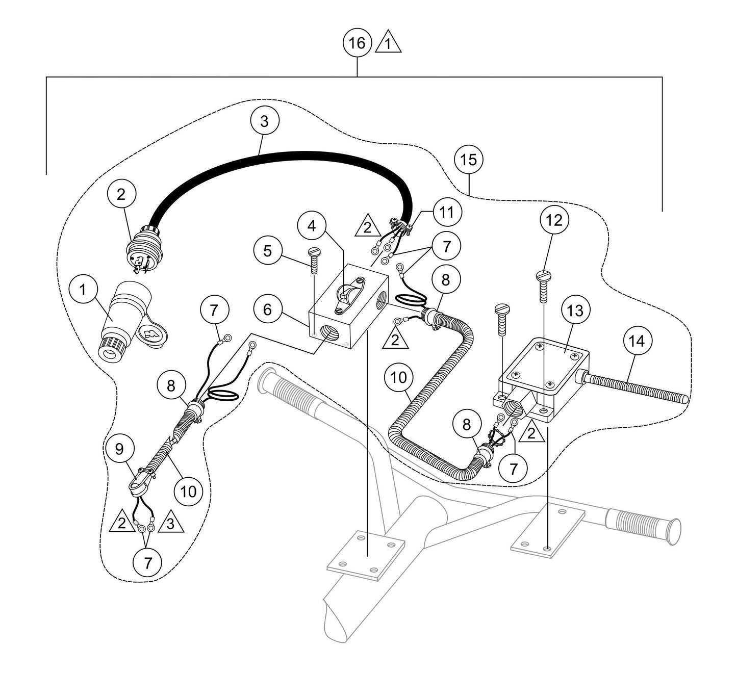 J36E2 Switch and Conduit Assembly Parts by Multiquip whiteman