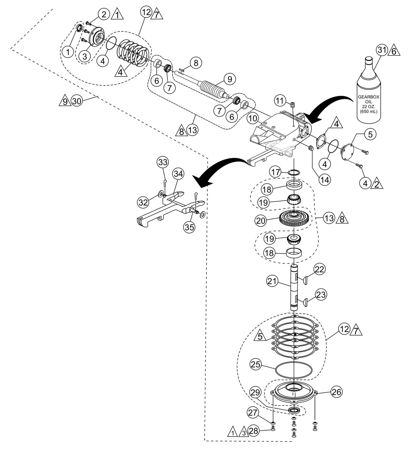 J36E2 Gearbox Assembly Parts by Multiquip whiteman