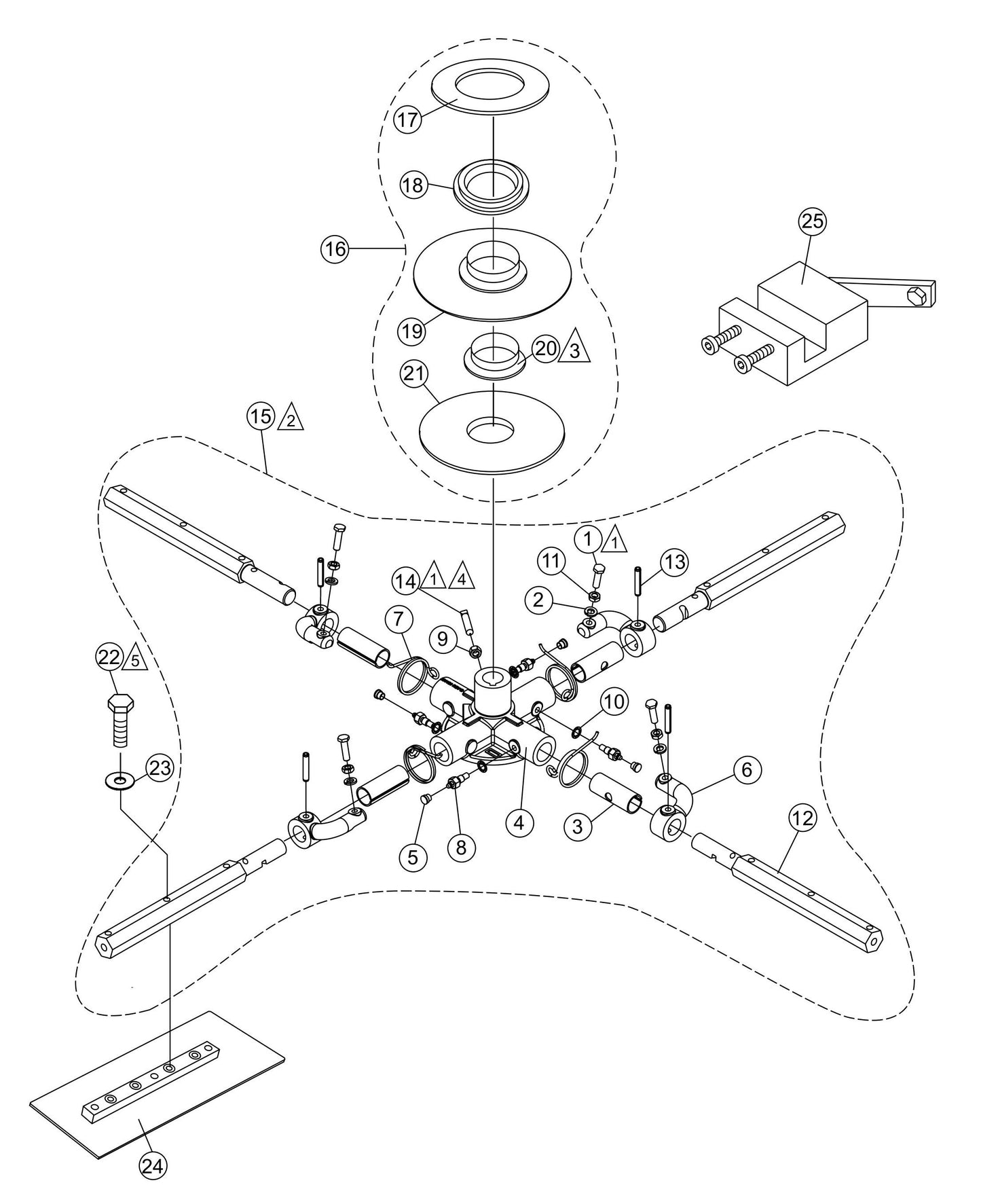 J36E2 Spider Assembly Parts by Multiquip whiteman