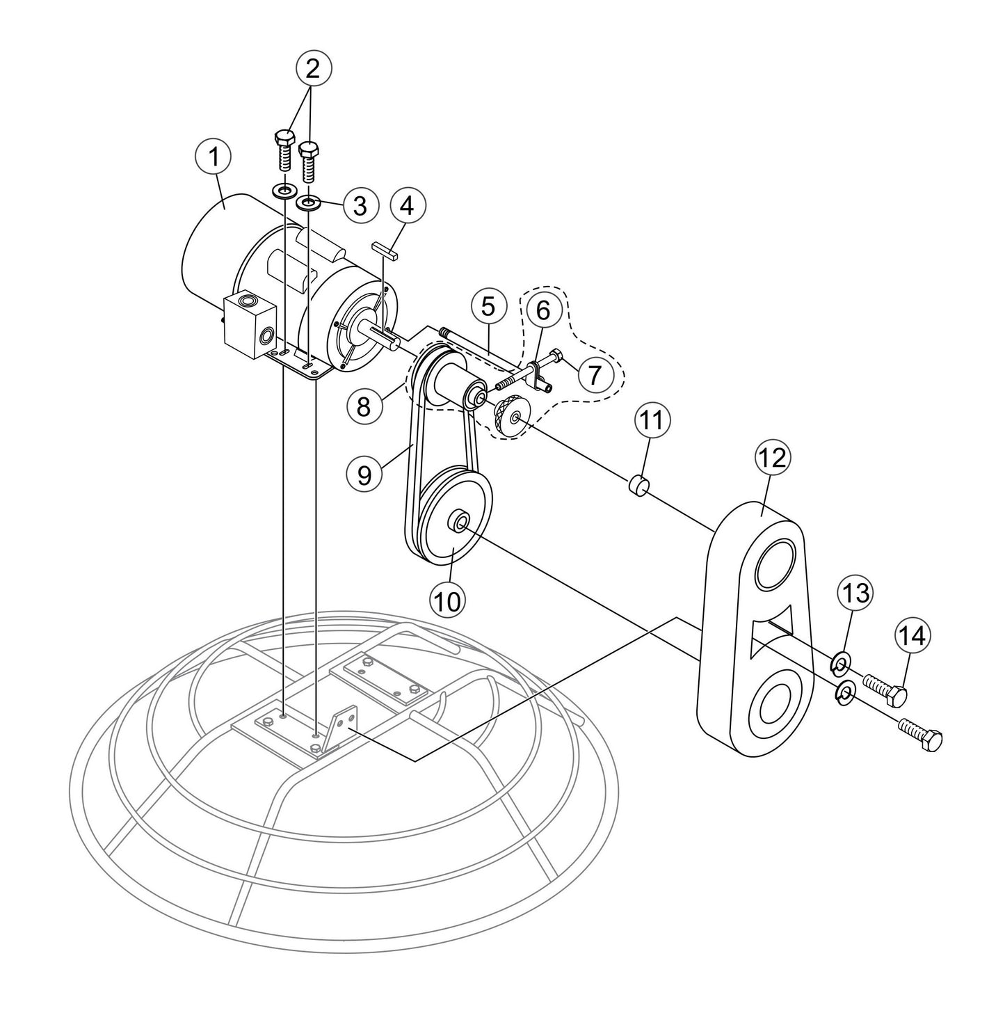 J36E2 Electric Motor Assembly Parts by Multiquip whiteman