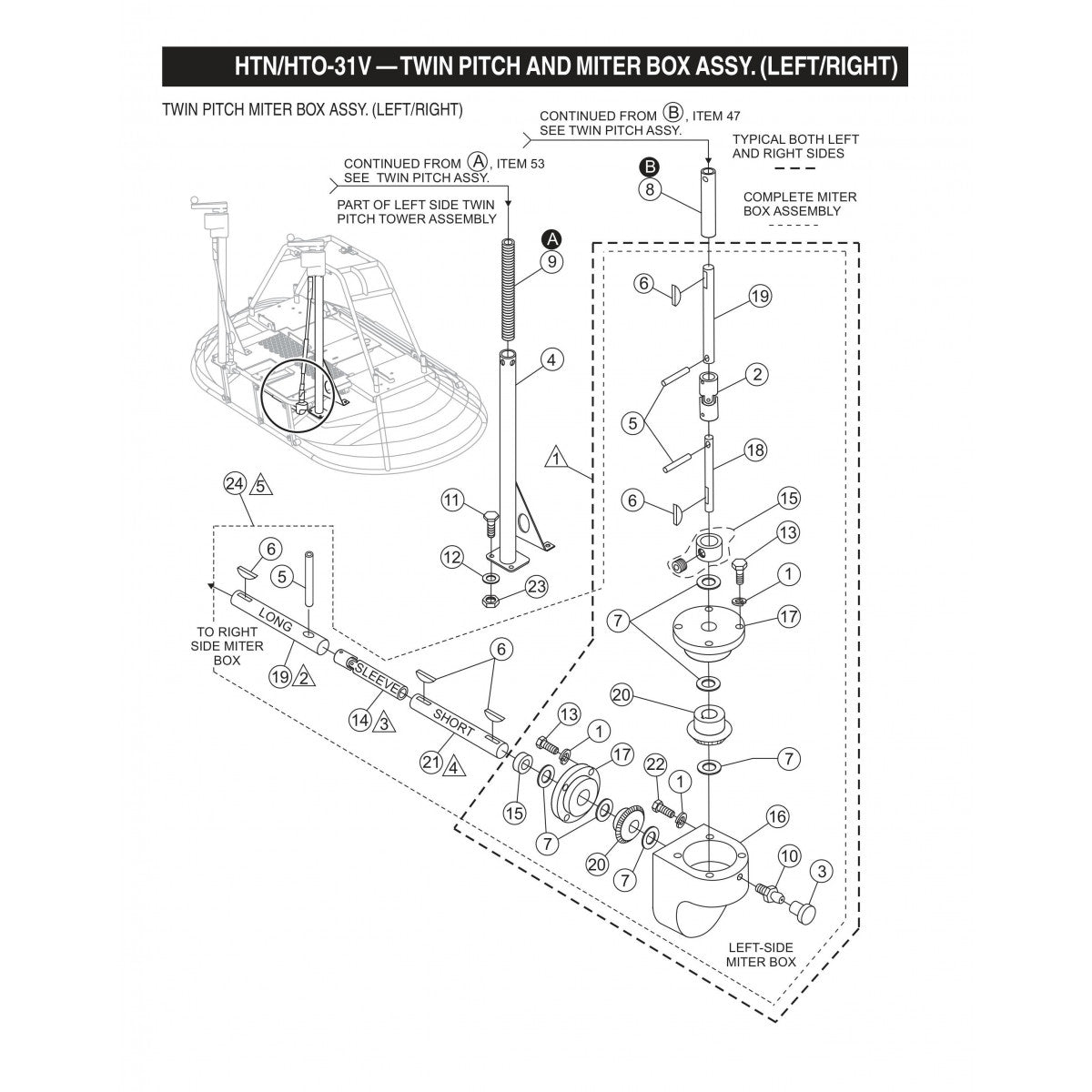 HTN-31VTCSL5 HTO-31VTCSL5 Twin Pitch and Miter Box Assembly (Left-Right)