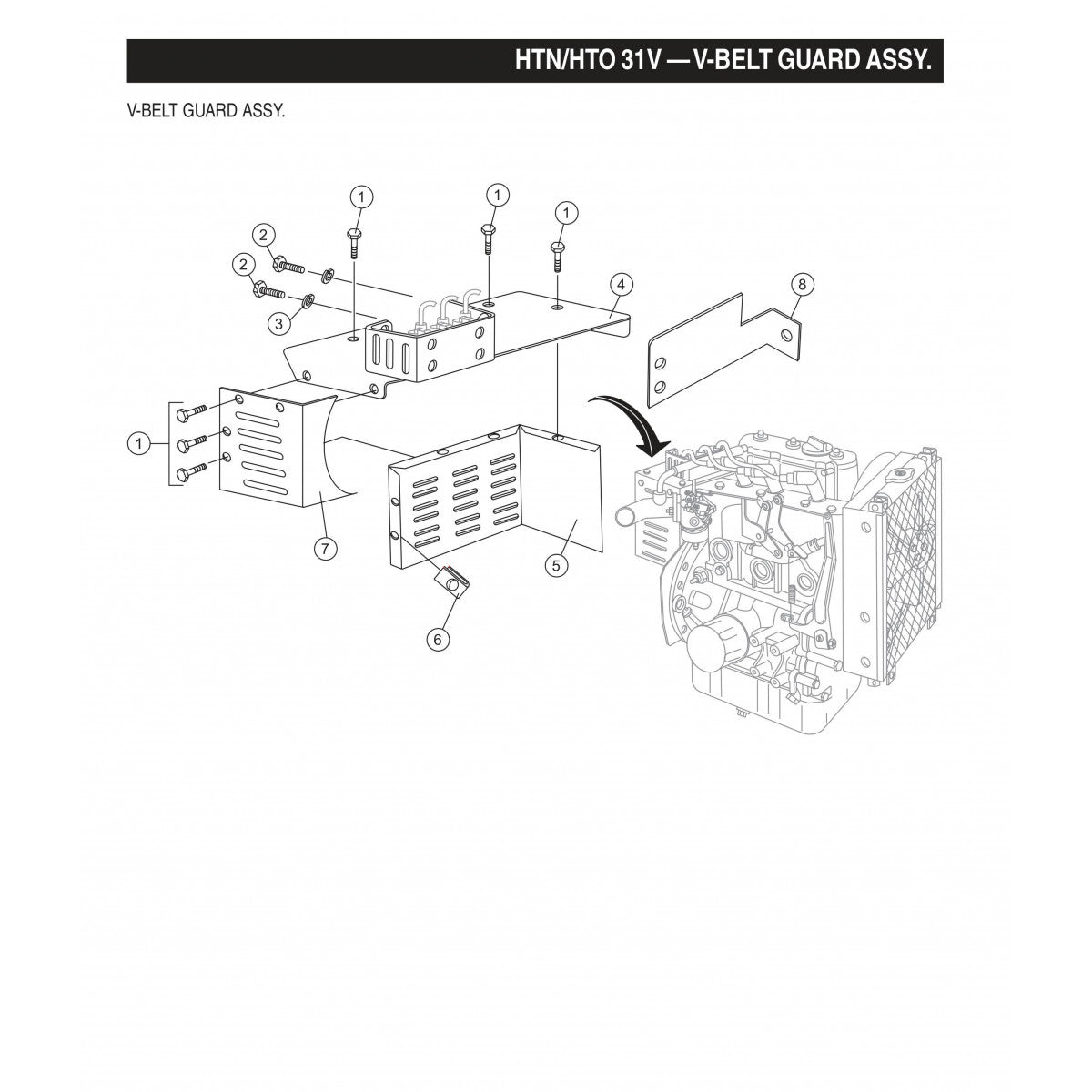 HTN-31VTCSL5 HTO-31VTCSL5 V-Belt Guard Assembly