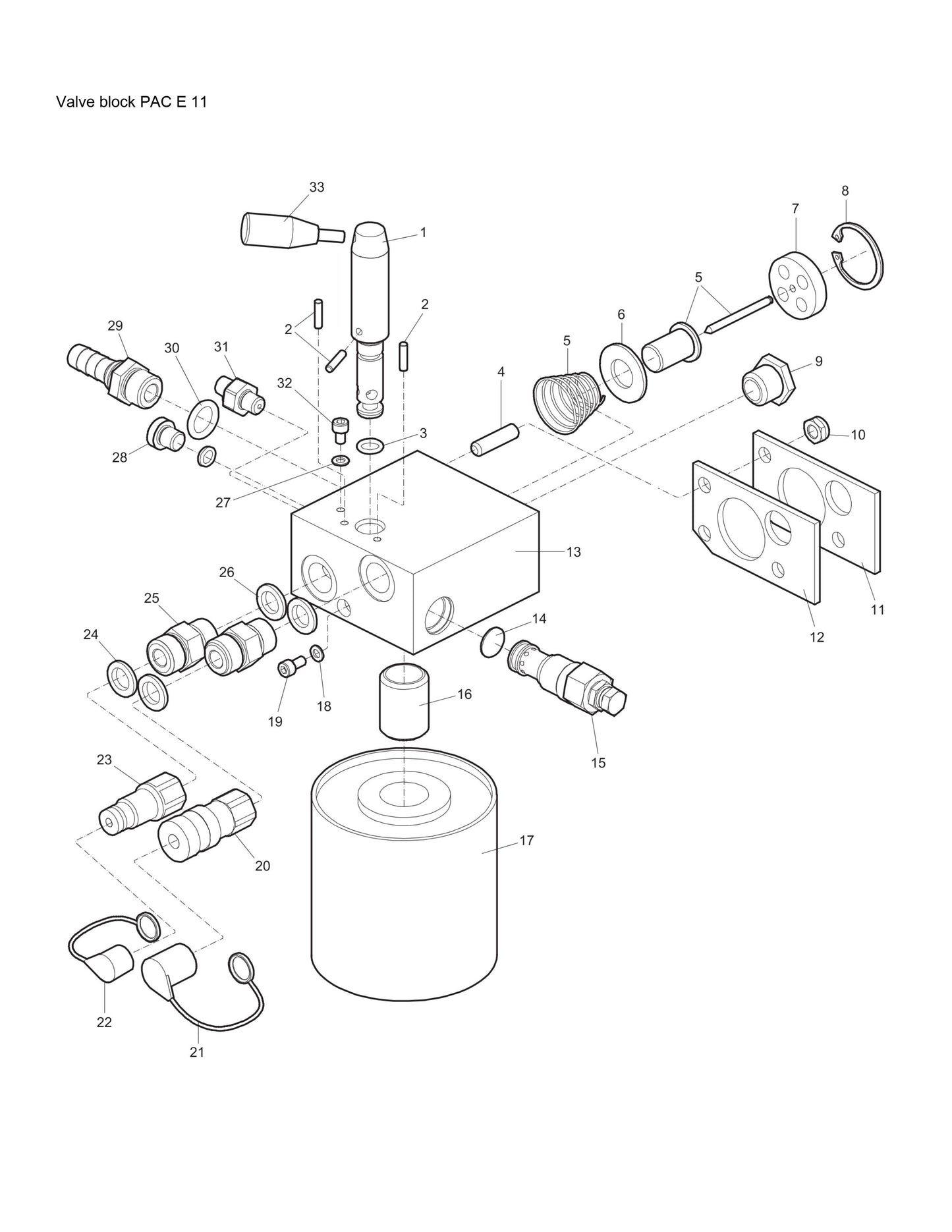 PAC E 11 Hydraulic Power pack Valve And Block Assembly Parts By Chicago Pneumatics