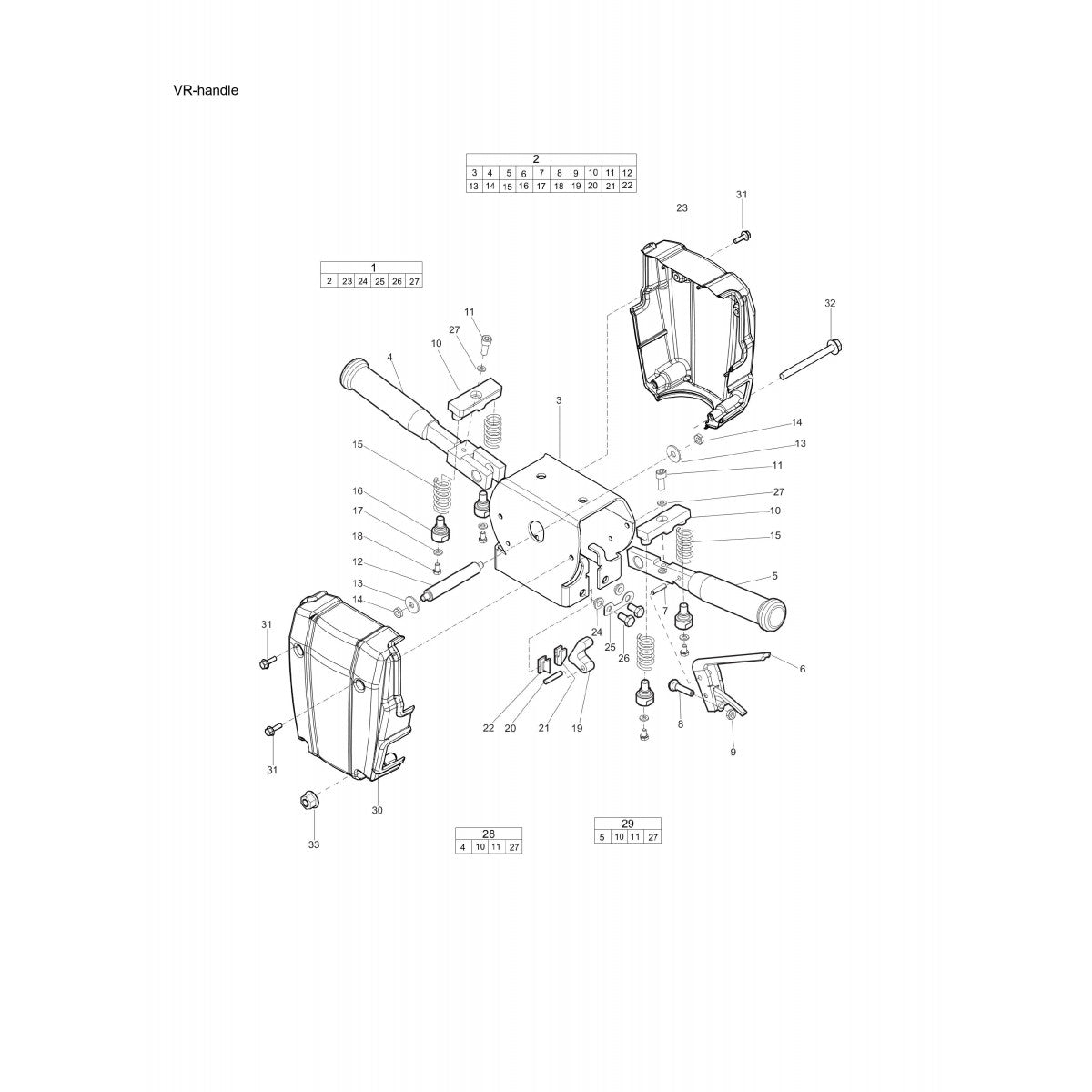 BRK 95, BRK 95 VR Handle Hydraulic Breaker Parts By Chicago Pneumatics