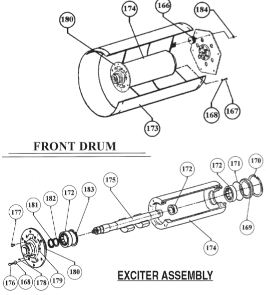 A VR-36HA — Front Drum & Exciter Parts By Multiquip
