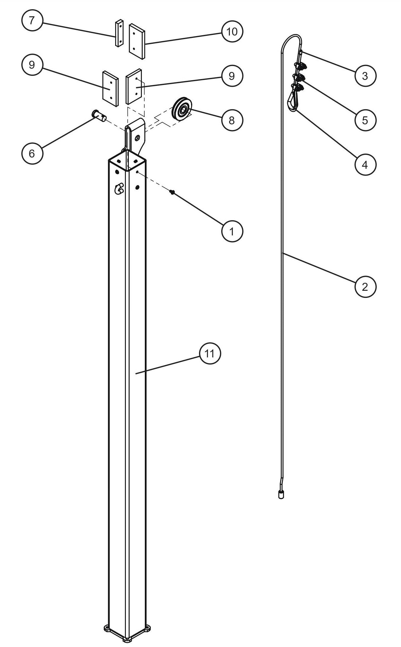 V Series Night-Lite Pro II Vertical Tower Parts New Style (4 of 5) Parts By Allmand