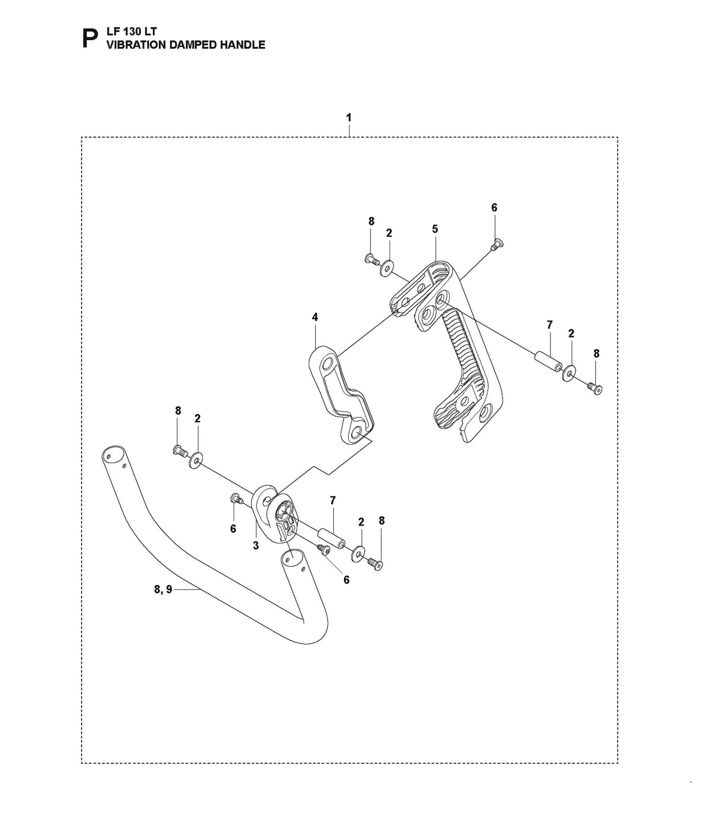 Vibration Damped Handle Parts For LF 130 LT Petrol By Husqvarna