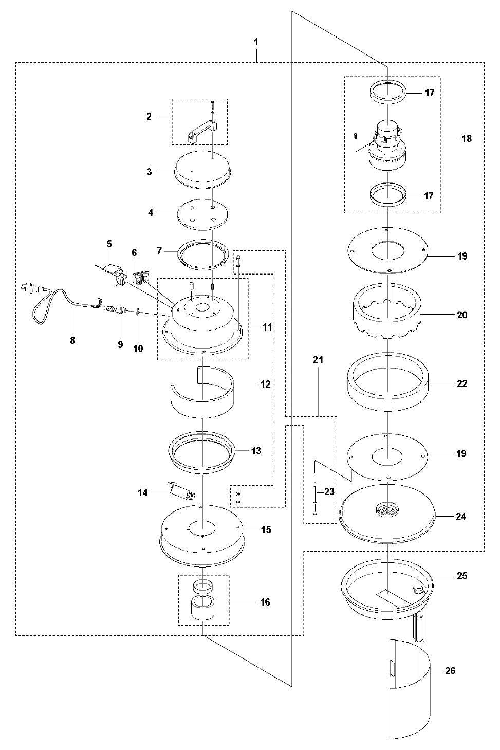 W250P Motor Assembly Parts