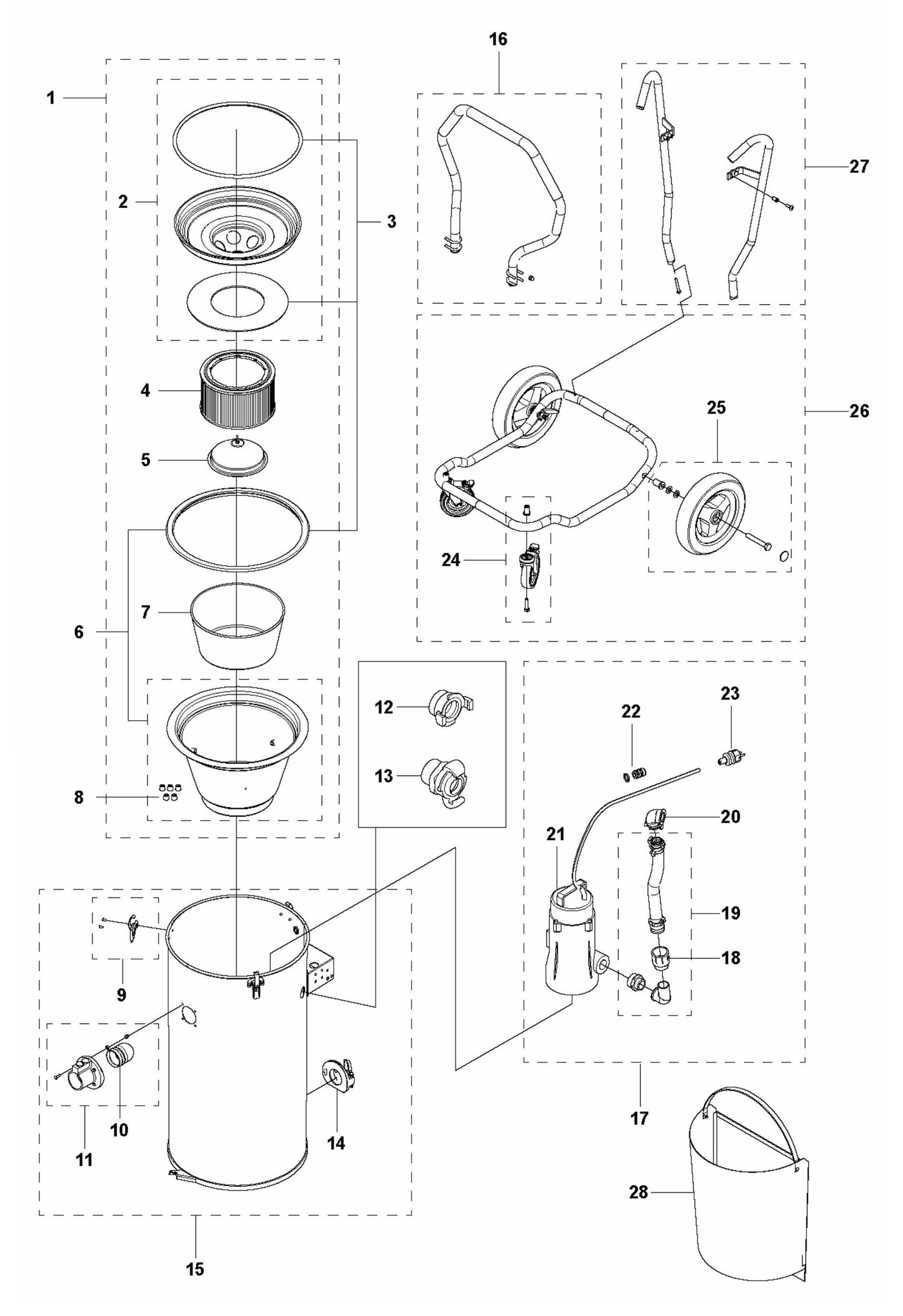 W70 P Tank Assembly Parts