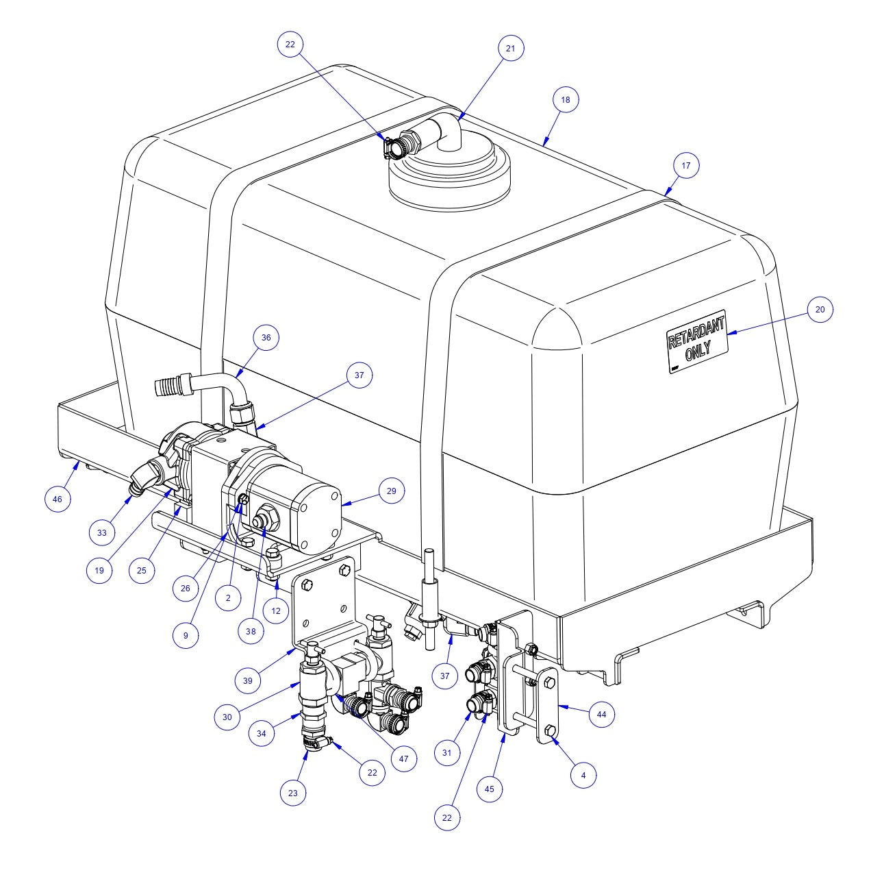 TRTP275 Triple Roller Tube Pavers Water Spray Assembly Parts by Allen Engineering