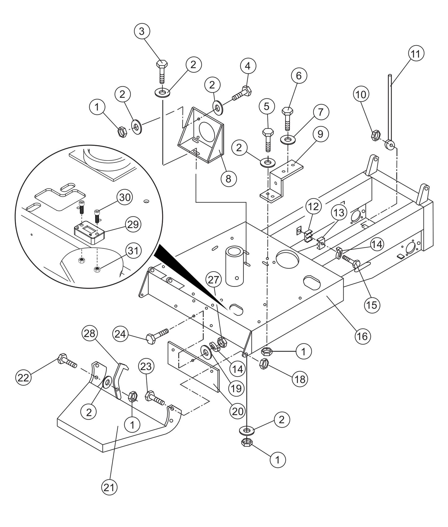 WBH-16 Chassis Assembly Parts by Multiquip Whiteman