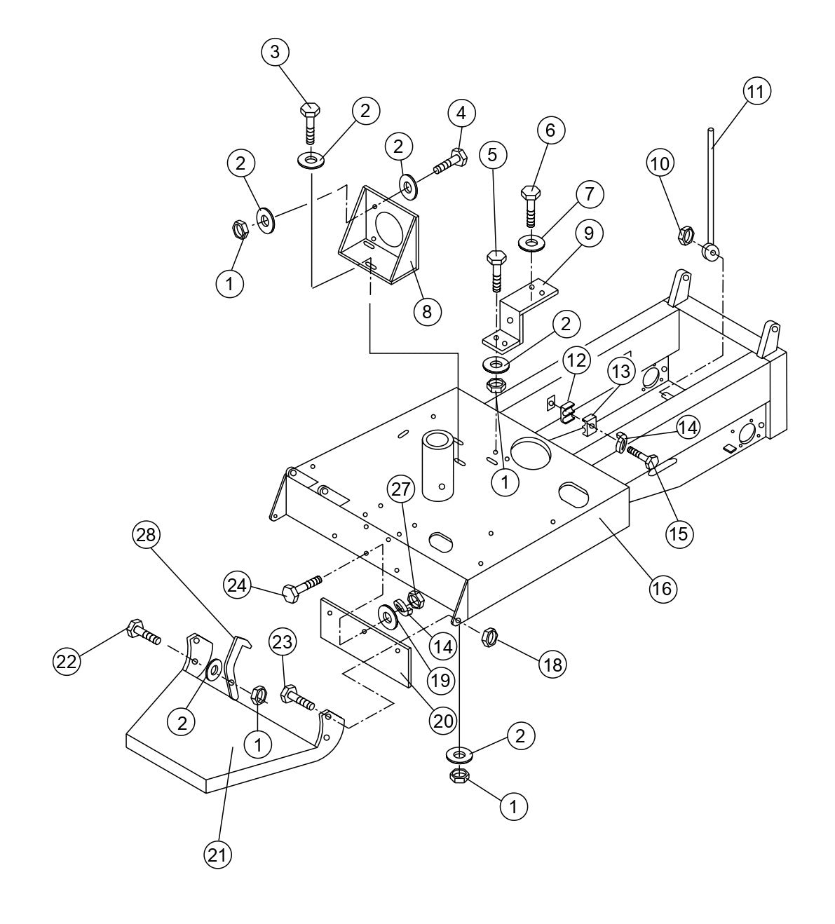 WBH-16EF Chassis Assembly Parts by Multiquip Whiteman