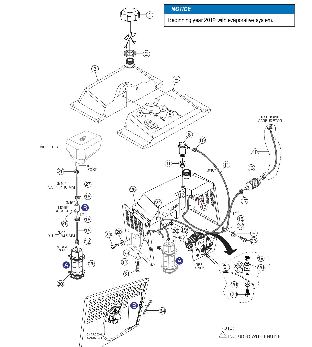 WBH-16 Fuel Tank Assembly (Steel) Parts by Multiquip Whiteman