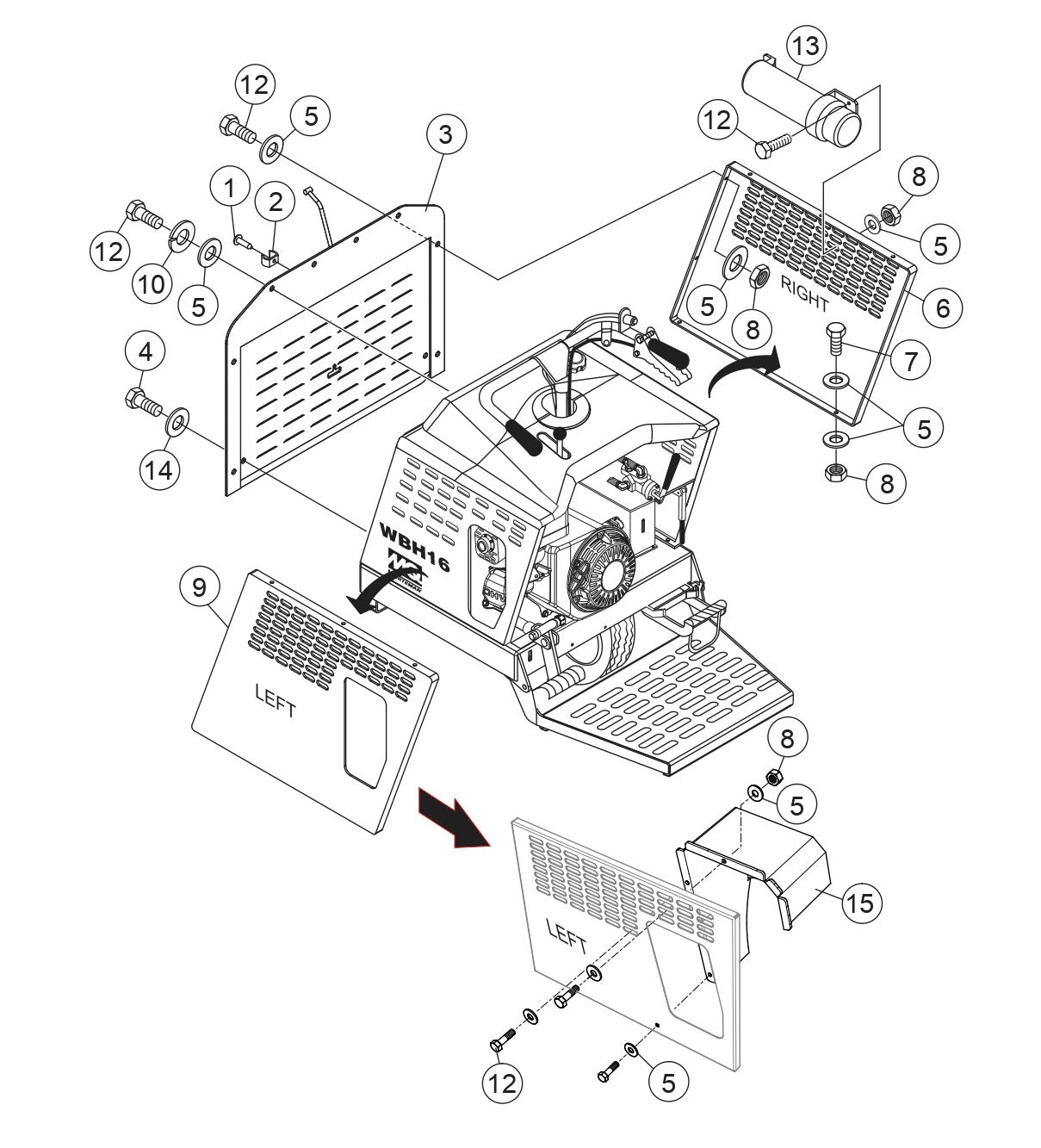 WBH-16EF Panel Assembly Parts by Multiquip Whiteman