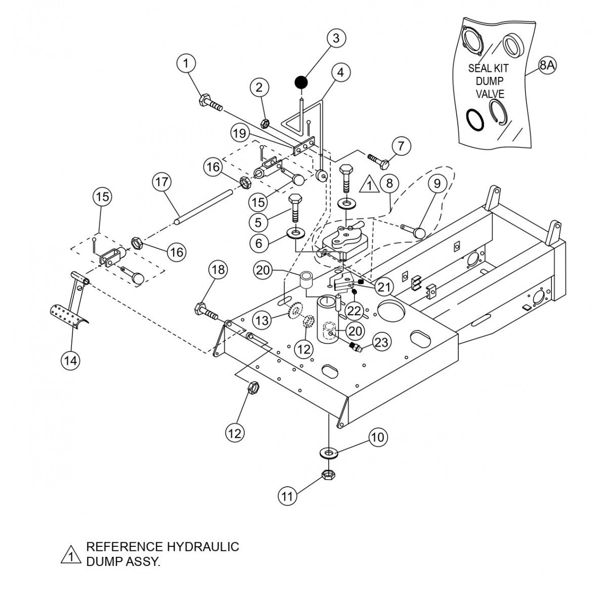 WBH-21EF Handle/Foot Dump Controls Assembly Parts by Multiquip Whiteman