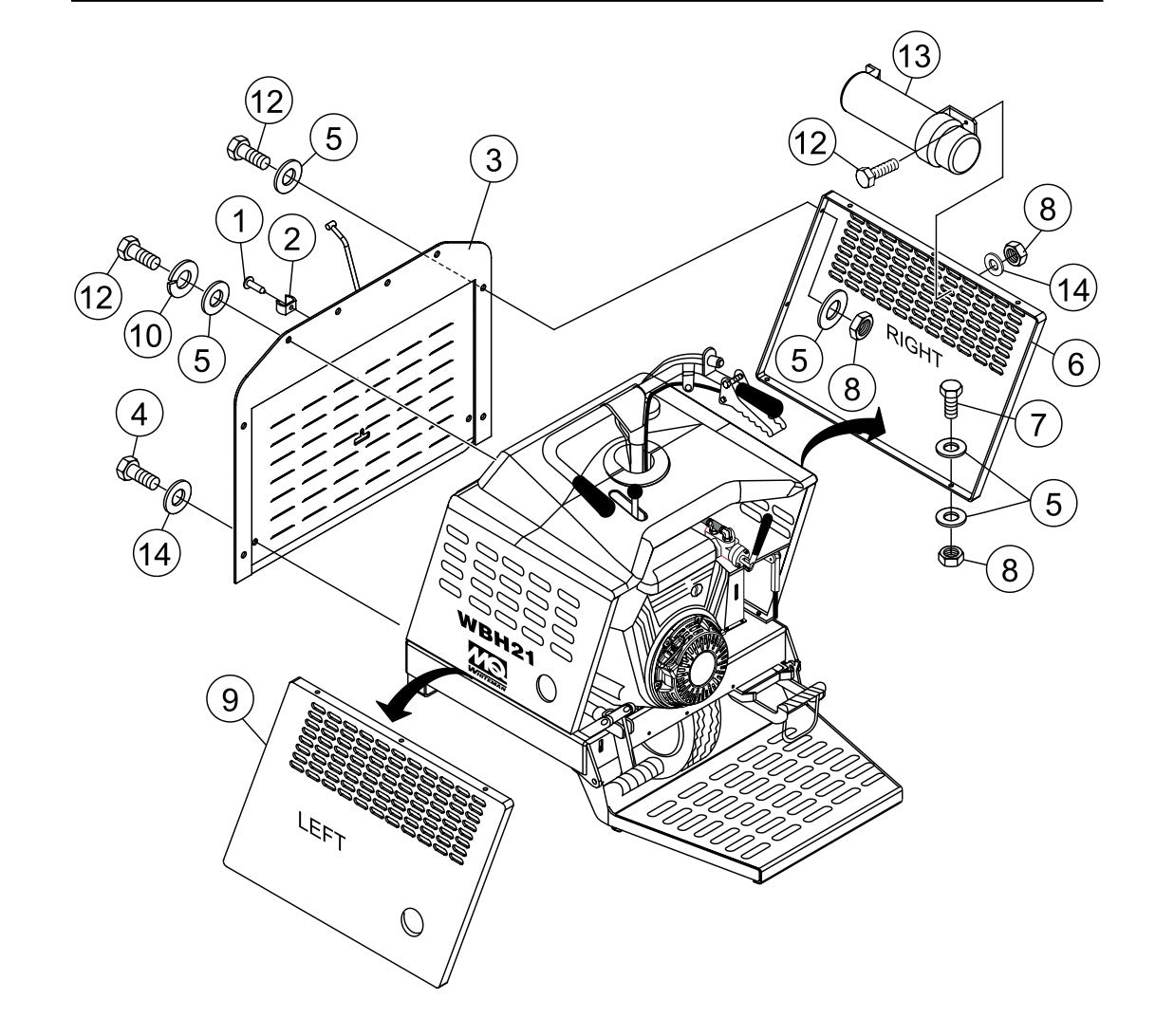 WBH-21EF Panel Assembly Parts by Multiquip Whiteman