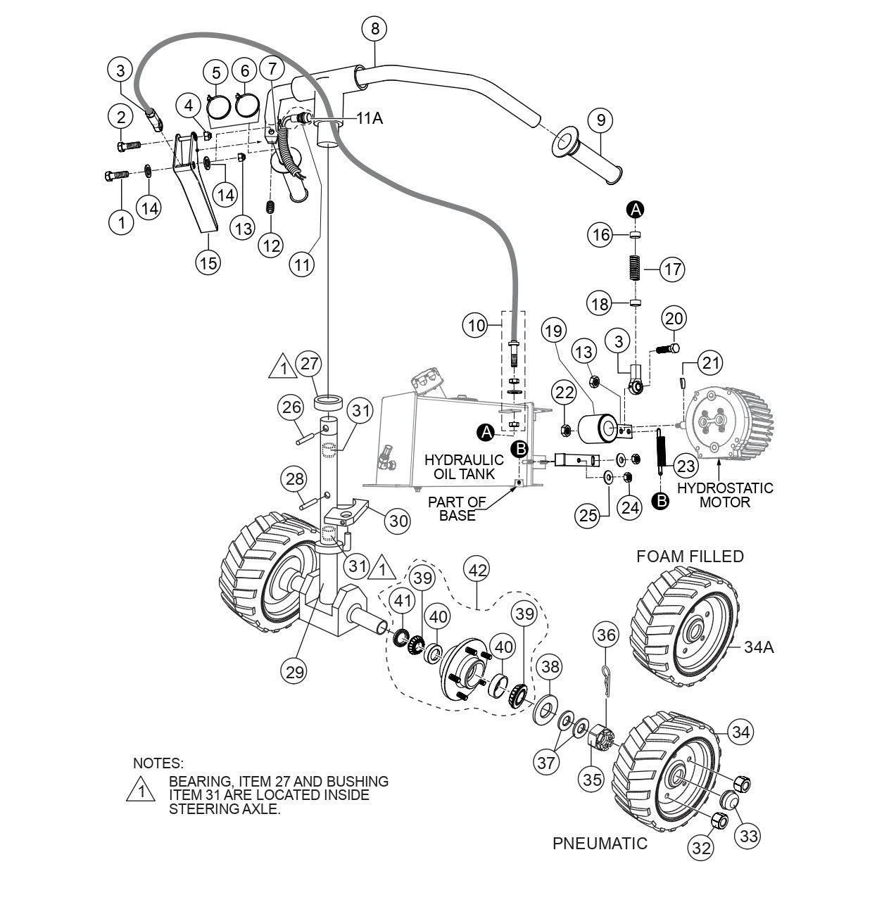WBH-21EFP Steering and Controls Assembly Parts by Multiquip Whiteman