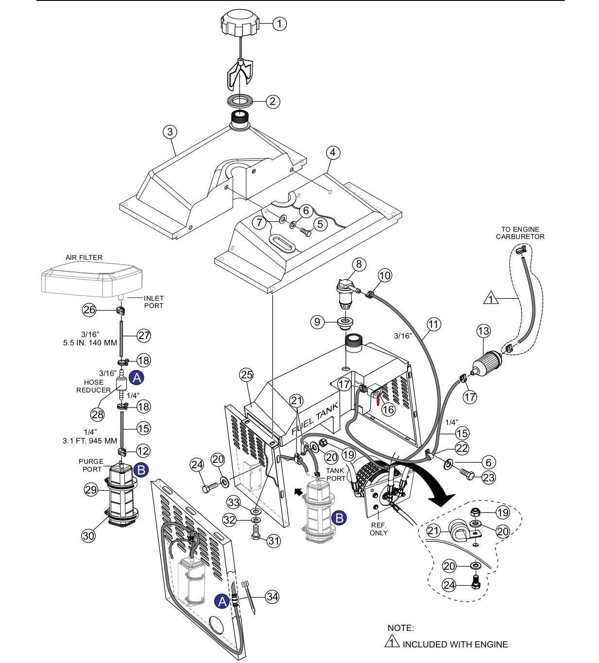 WBH-21EF Fuel Tank Assembly Parts by Multiquip Whiteman