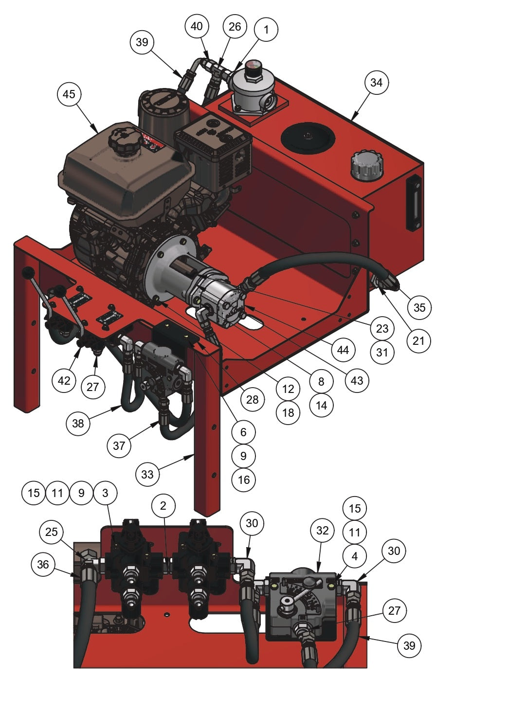 WB1824 WB Power Wheel, Power Unit Assembly Parts by Allen Engineering