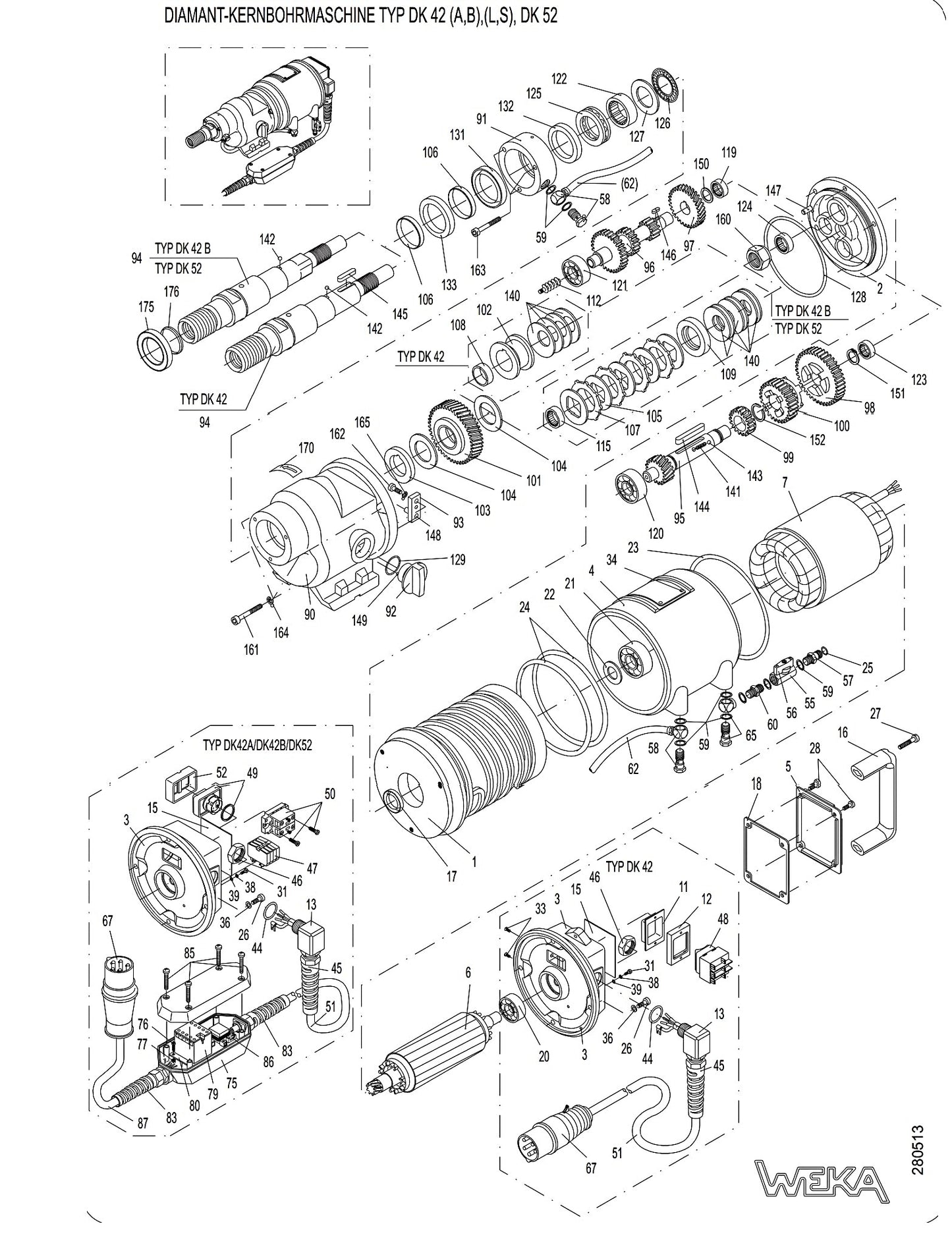 WEKA DK52 Core Drill Parts By Core Bore Diamond Products