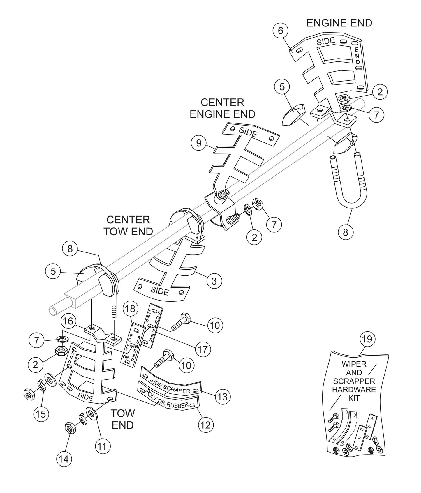 WM120PH Series, WM120SH Series Paddle Blades Assembly Parts