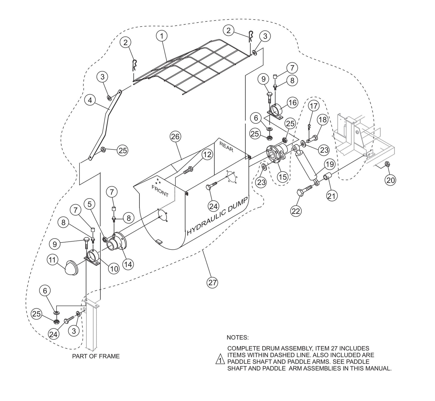 Steel Drum Assembly (Hydraulic) Parts- WM120PH, WM120SH Hydraulic Plaster/ Mortar Mixers