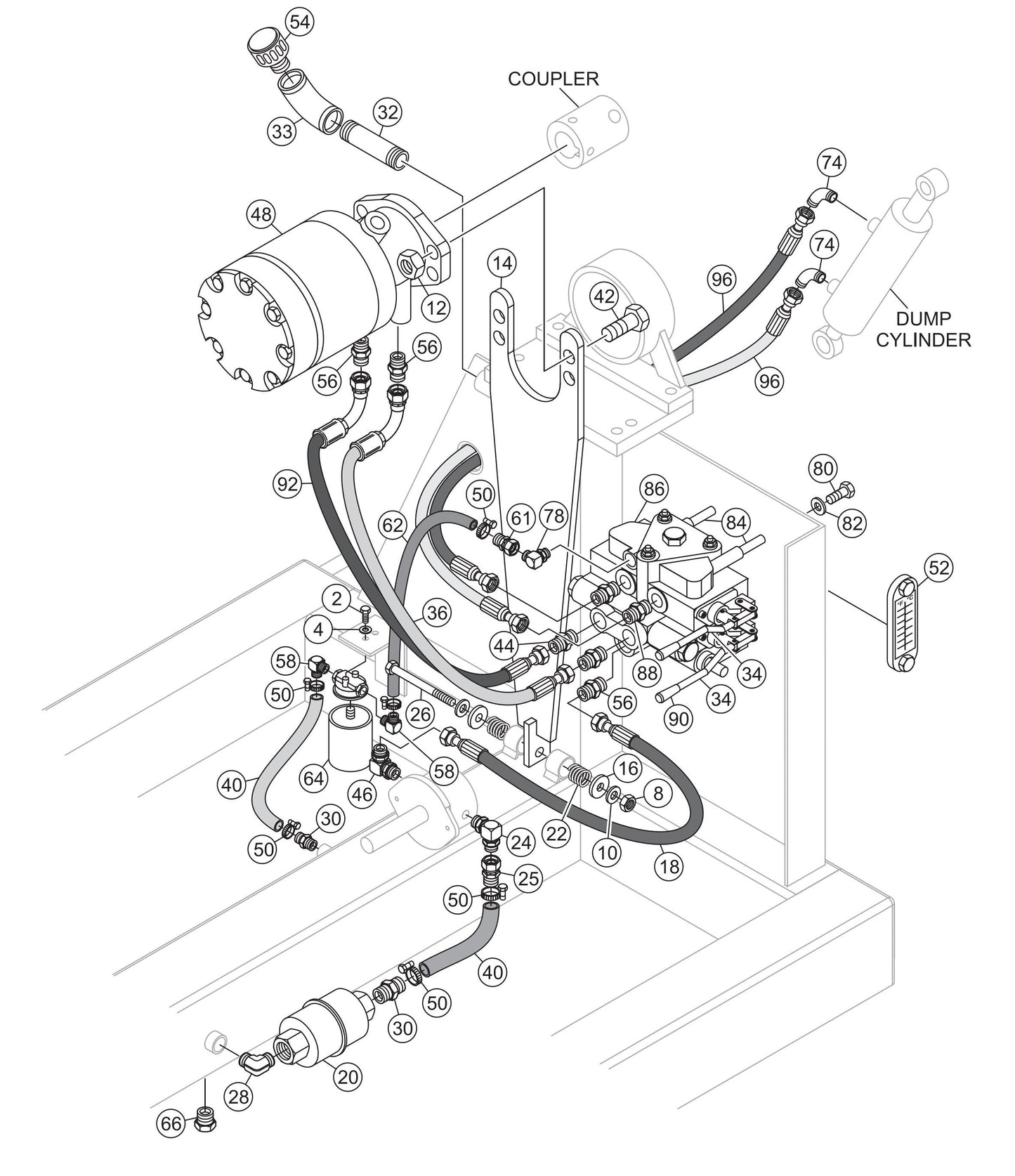 Hydraulic Assembly Parts- WM120PH, WM120SH Hydraulic Plaster/ Mortar Mixers
