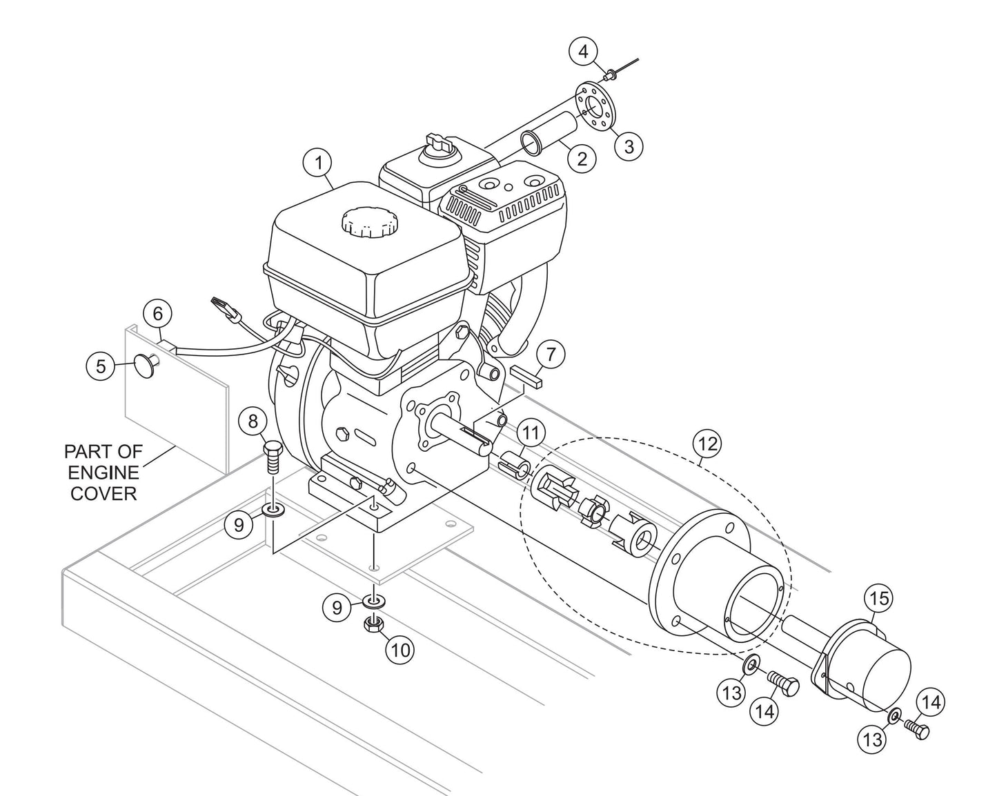 Honda Engine Assembly Parts- WM120PH, WM120SH Hydraulic Plaster/ Mortar Mixers
