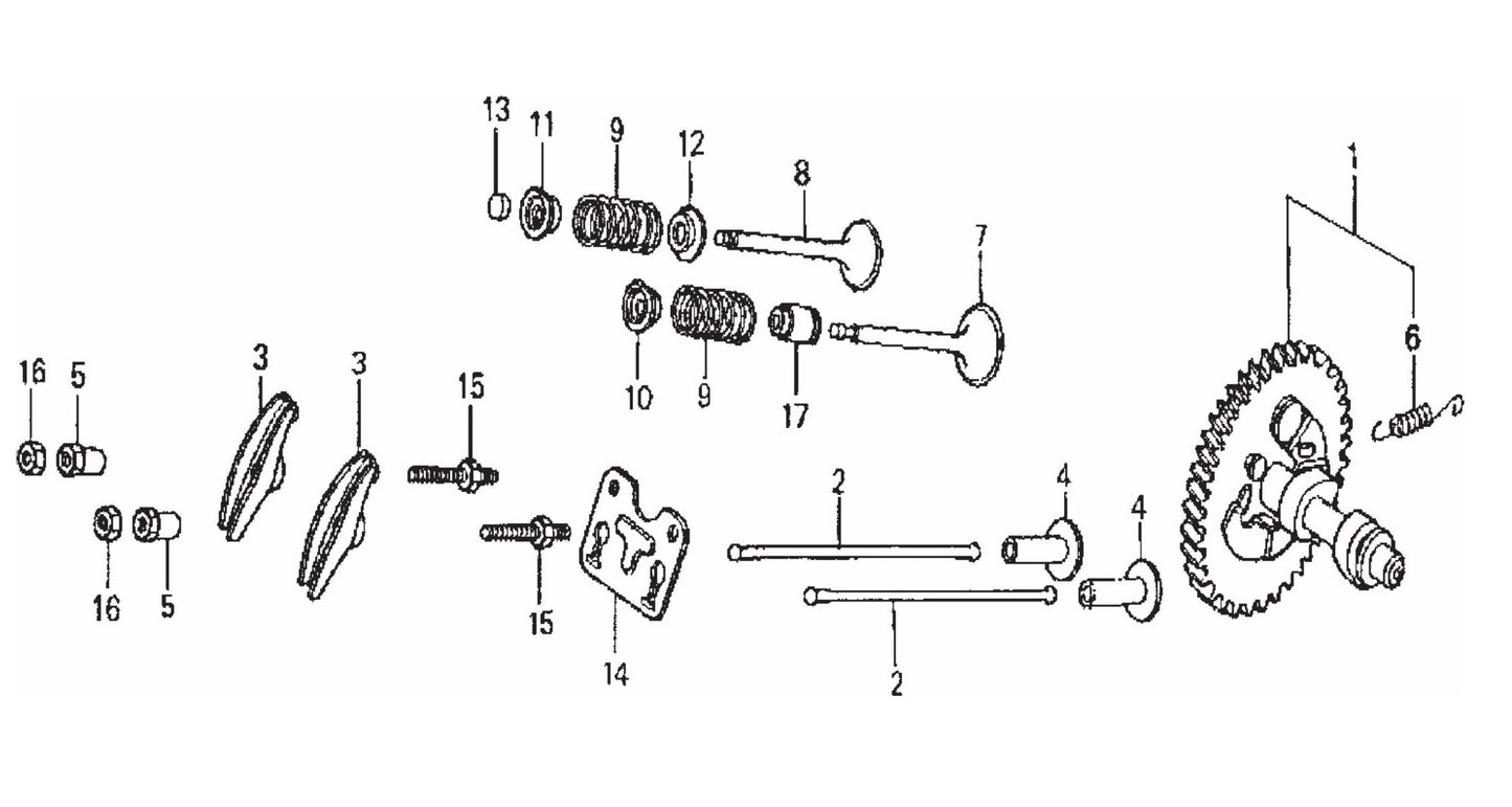 Camshaft Assembly Parts- WM120PH, WM120SH Honda GX390K1QA2/GX390U1QA2