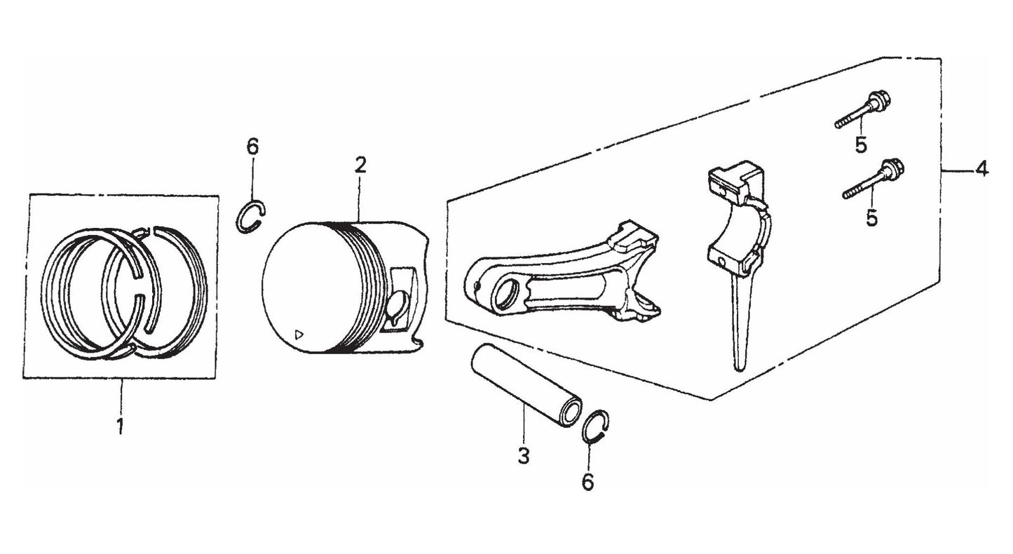 Piston Assembly Parts- WM120PH, WM120SH Honda GX390K1QA2/GX390U1QA2