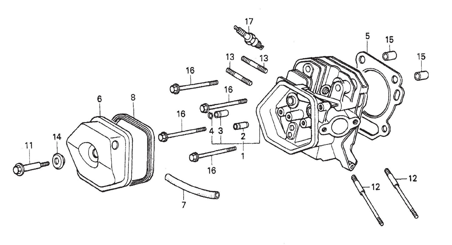Cylinder Head Assembly Parts- WM120PH, WM120SH Honda GX390K1QA2/GX390U1QA2
