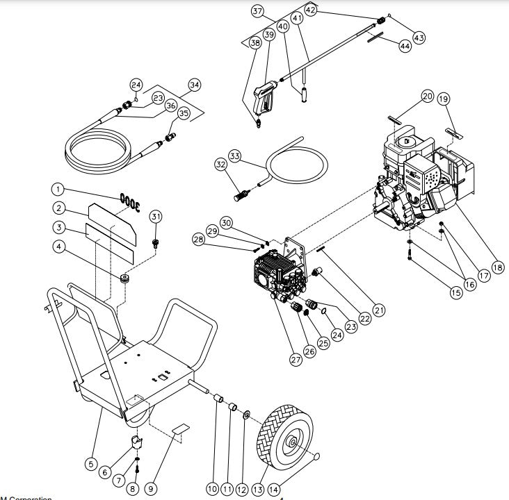 WP-3000-0MVB (sn:10070001-99999999) Frame Assembly Parts by MiTM