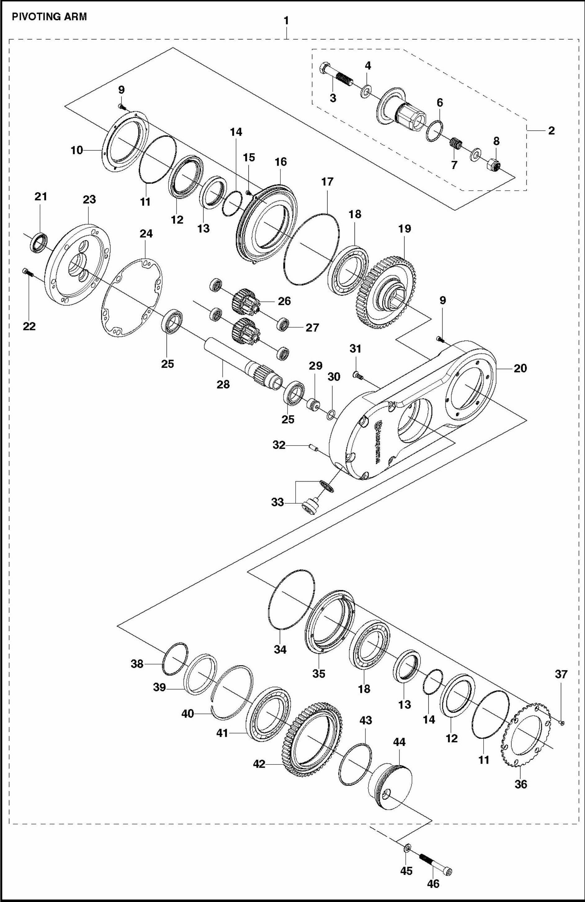 WS 440 HF Pivoting Arm Assembly Parts