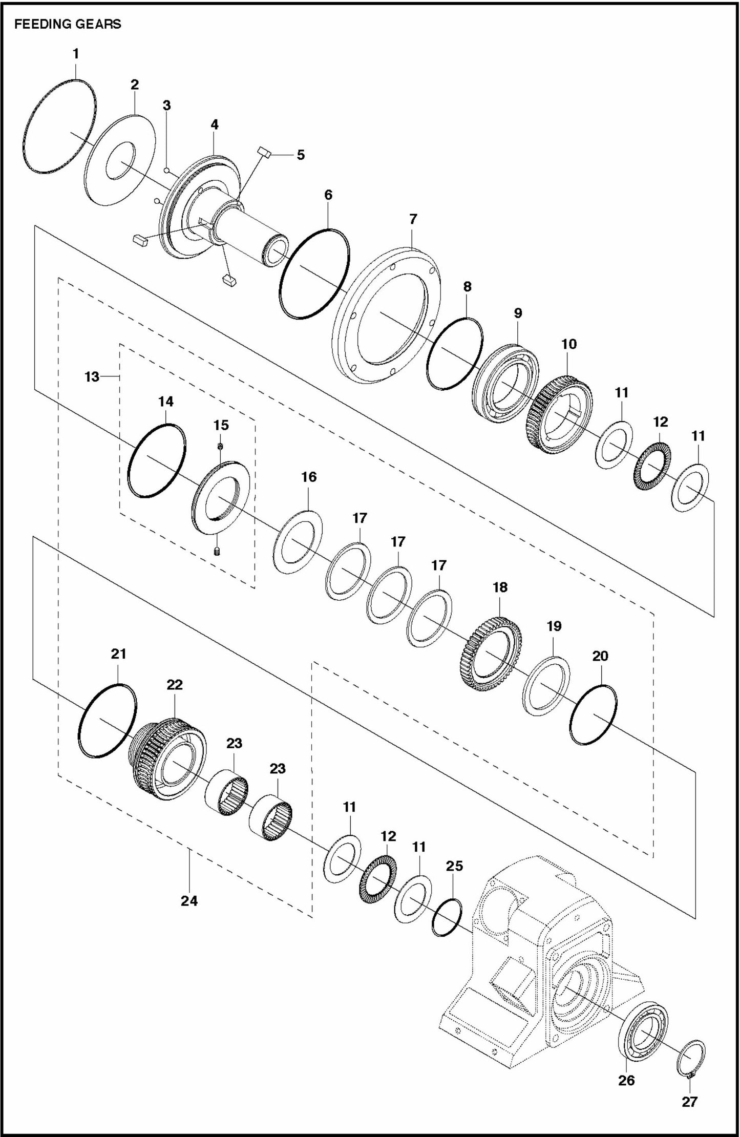 WS 440 HF Feeding Gears Assembly Parts
