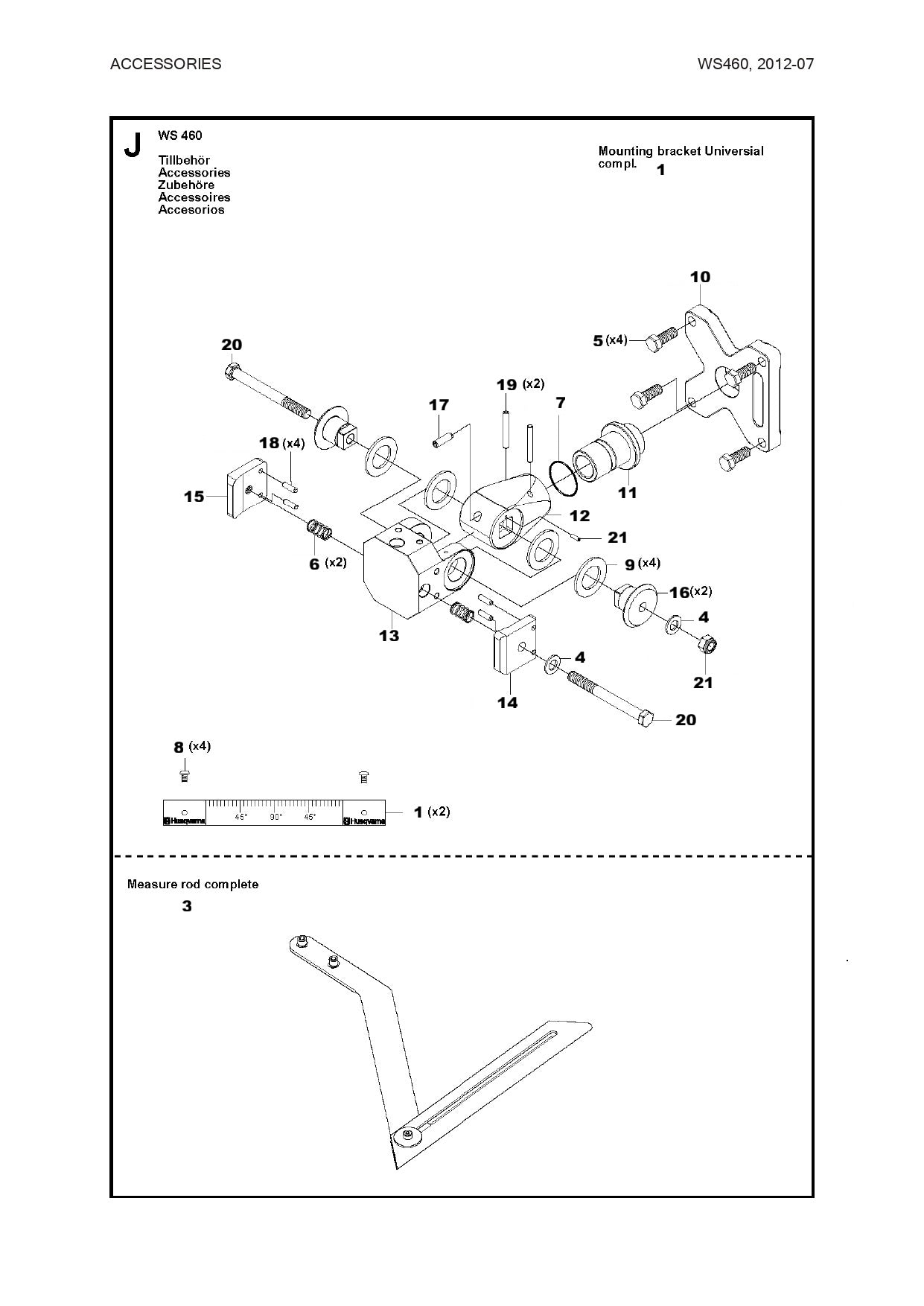 Accessories Parts For WS 460 By Husqvarna
