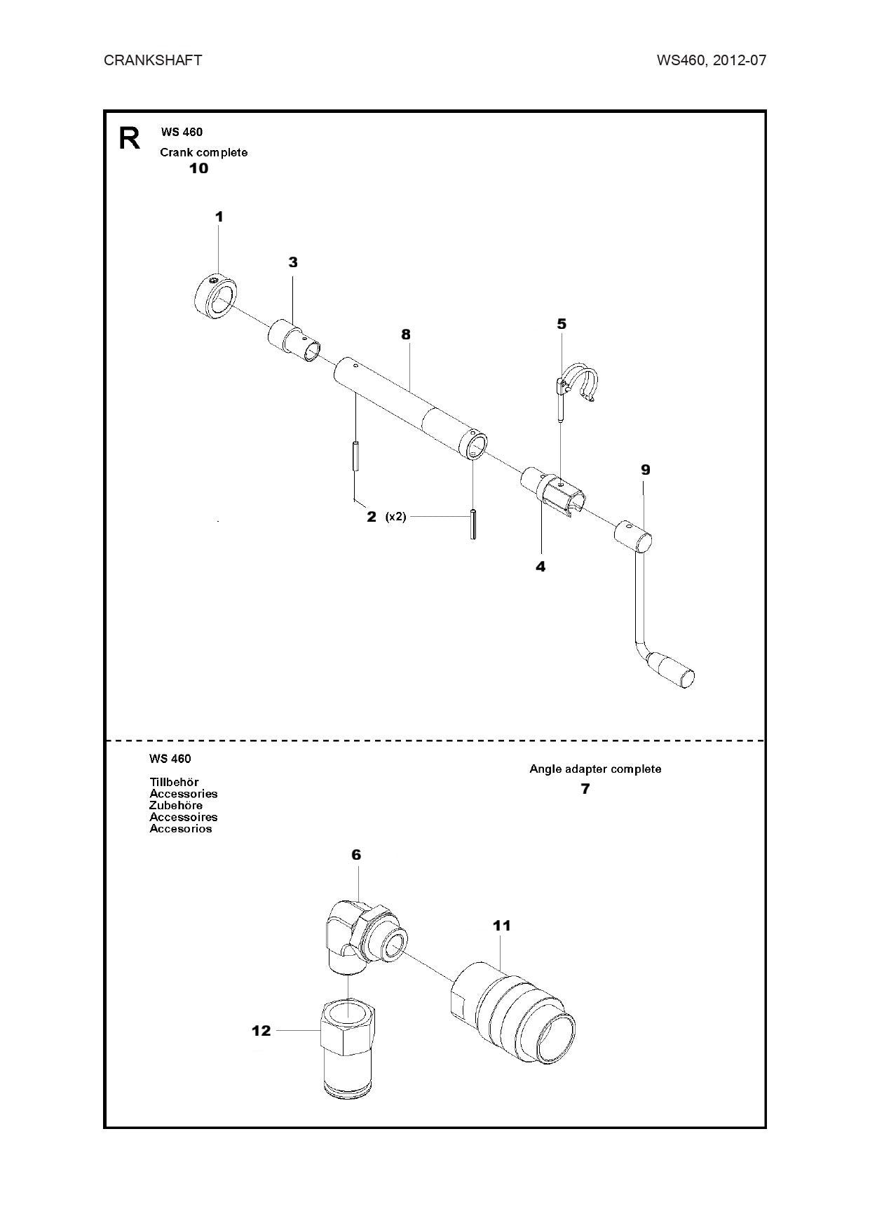 Crankshaft Complete Parts For WS 460 By Husqvarna