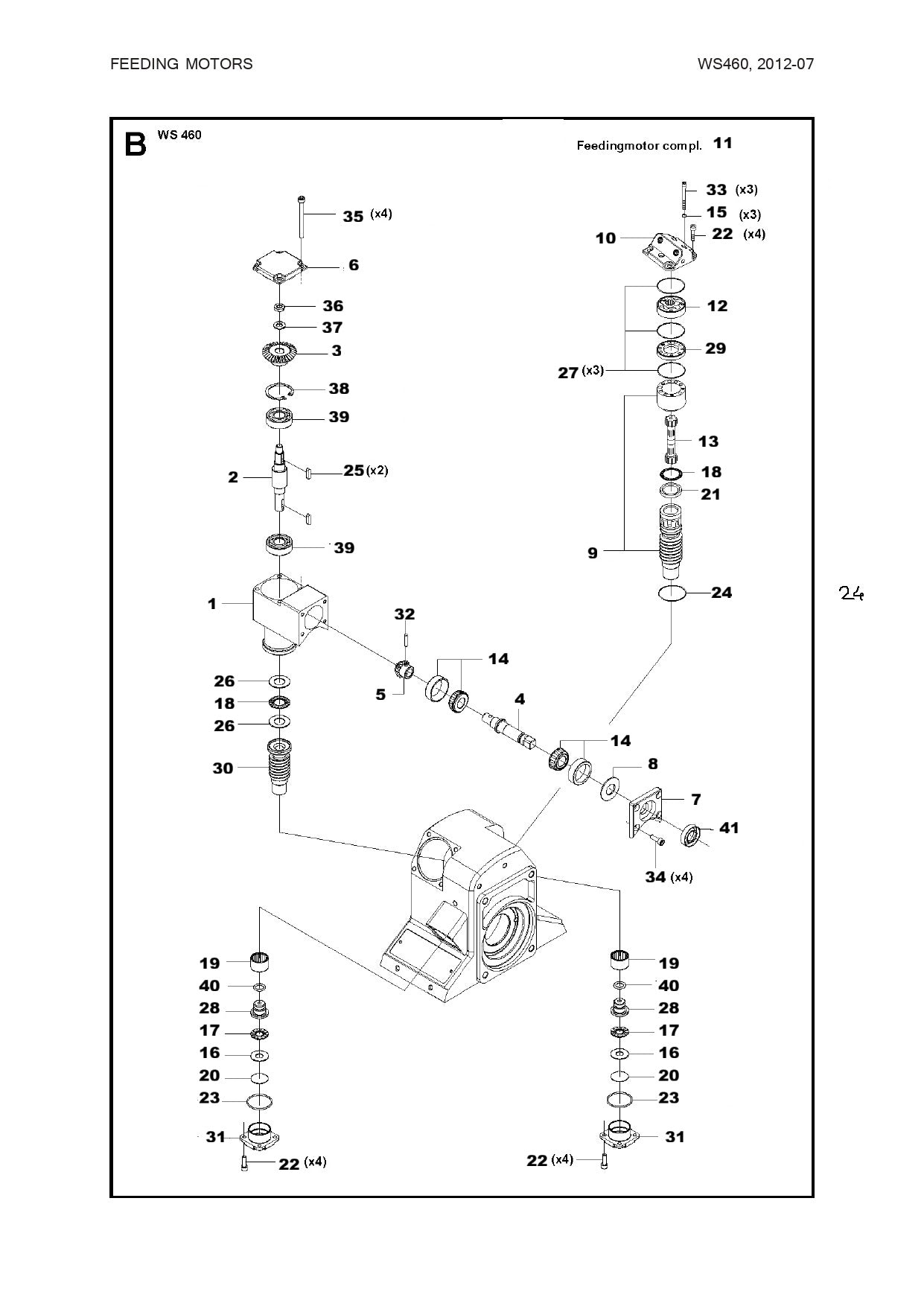 Feeding Motor Complete Assembly Parts For WS 460 By Husqvarna