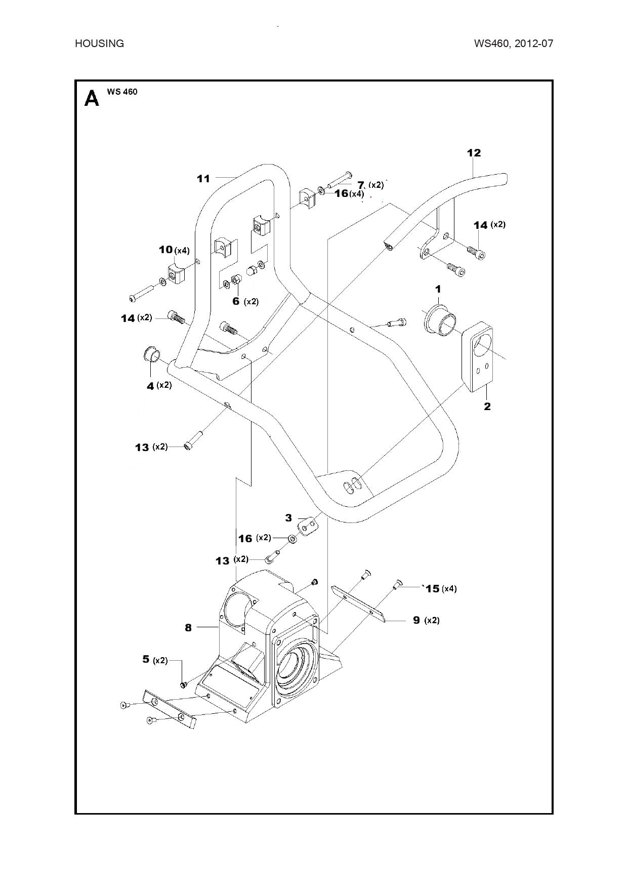Housing Parts For WS 460 By Husqvarna