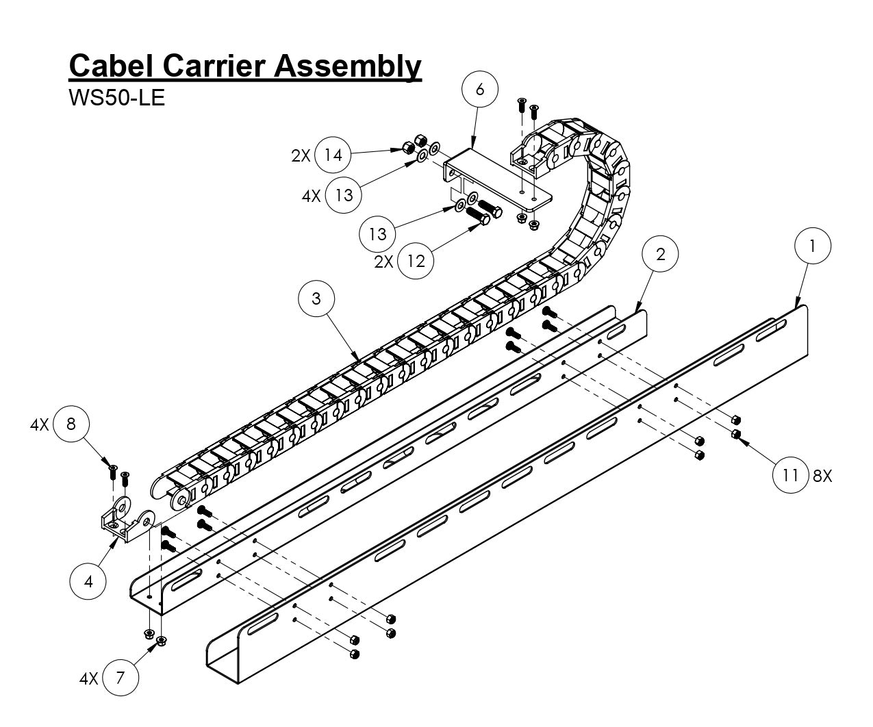 WS50-LE Cabel Carrier Assembly Parts