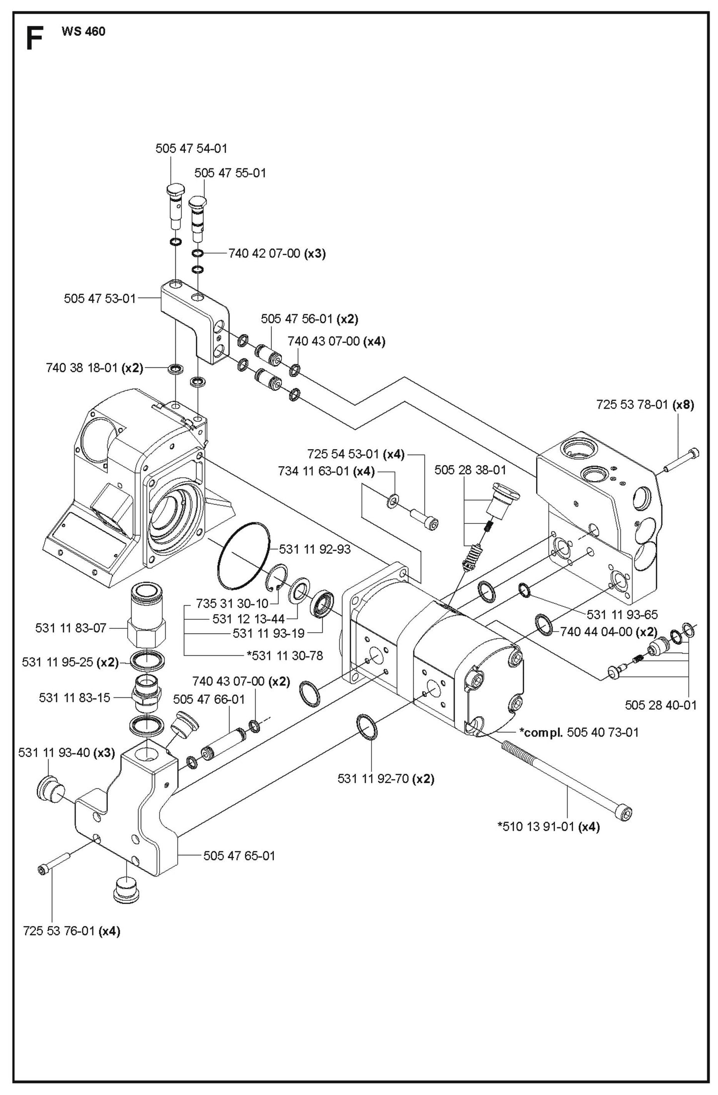 Hydraulic Motor Parts For WS 460 By Husqvarna