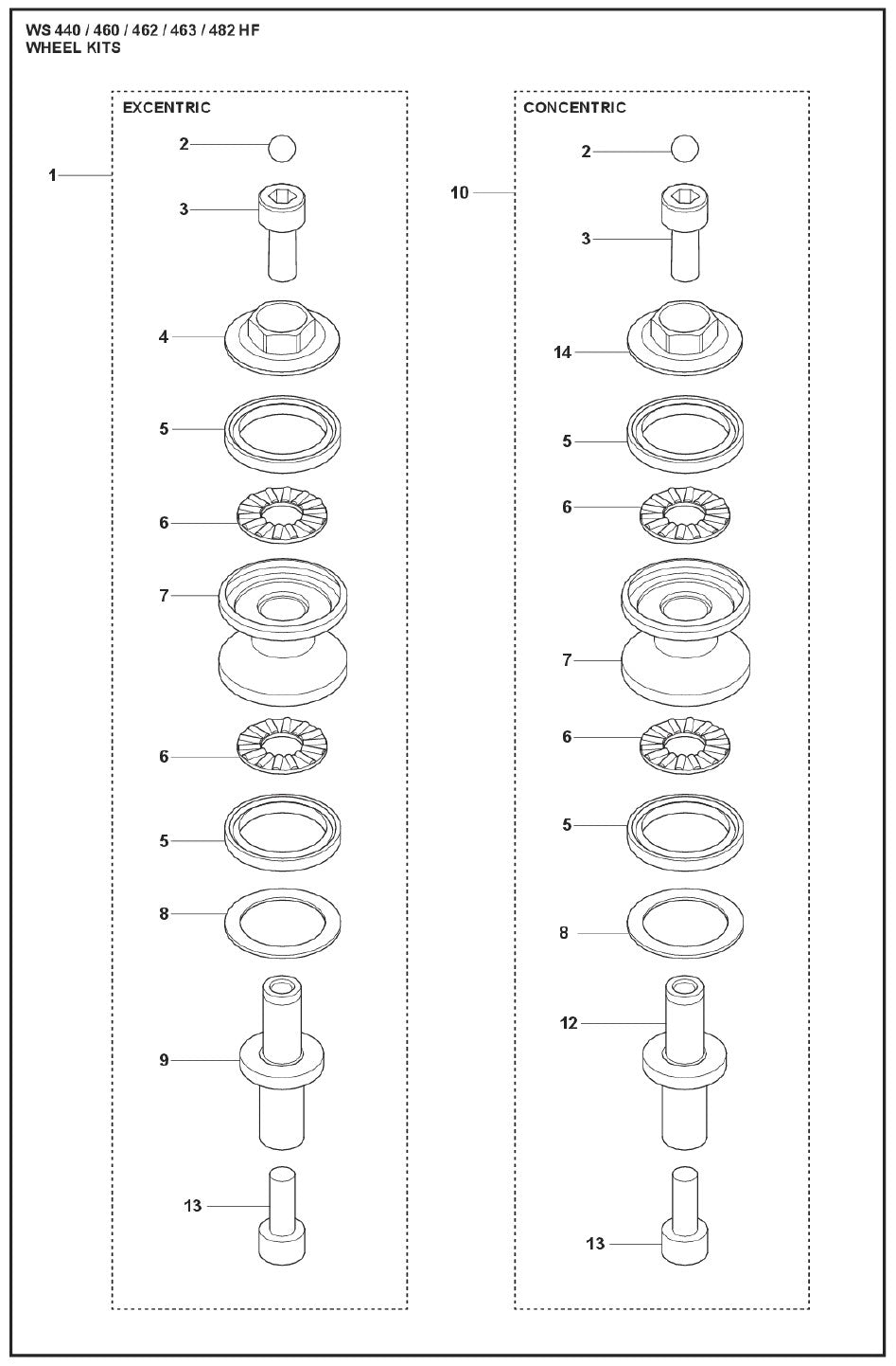 Wheel Kits Parts For WS 462 By Husqvarna