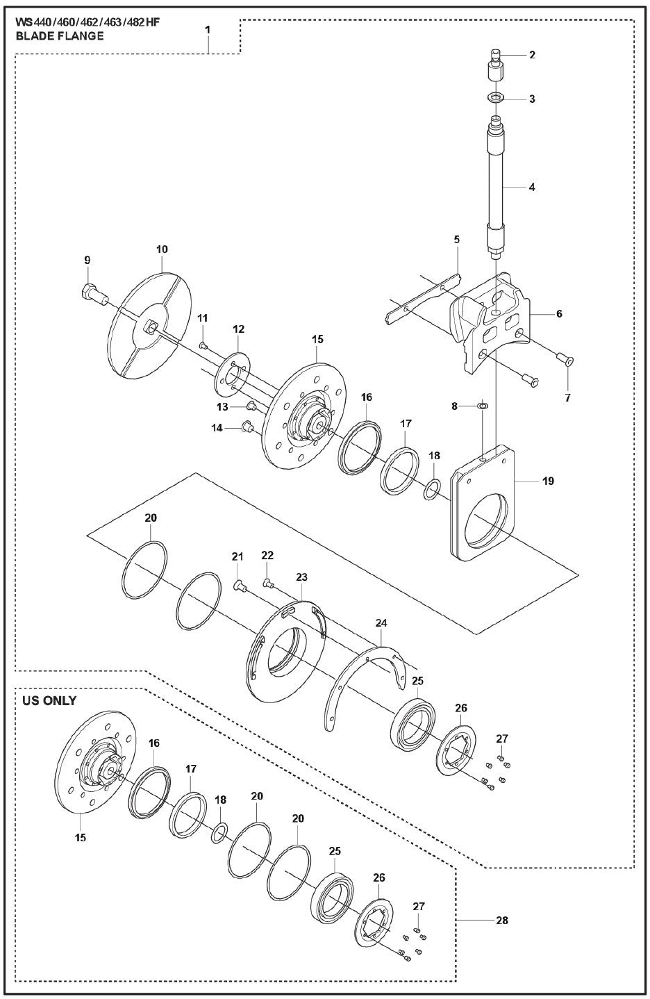 Blade Flange Parts For WS 463 By Husqvarna