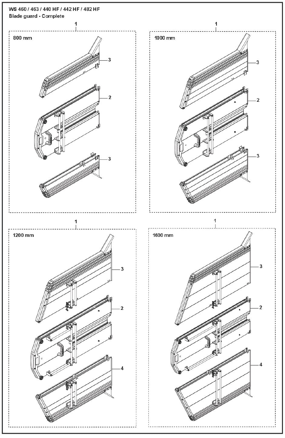 Blade Guard - Complete Parts For WS 463 By Husqvarna