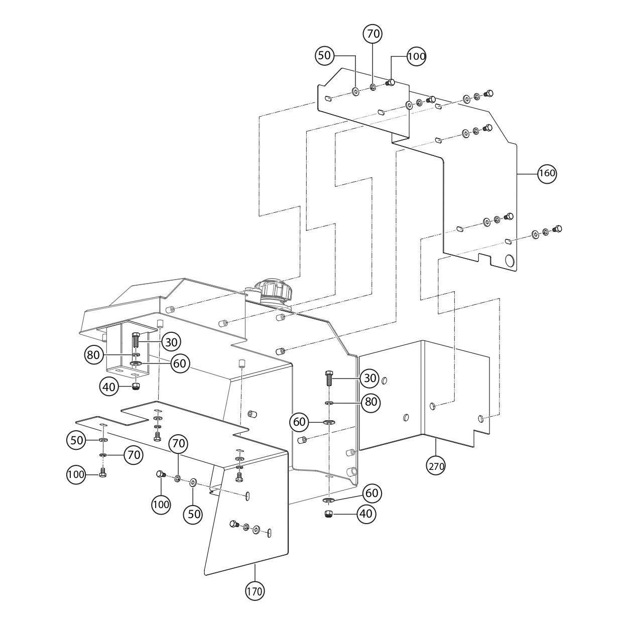 WTB-16PD Fuel Tank Enclosure Assembly Parts by Multiquip Whiteman