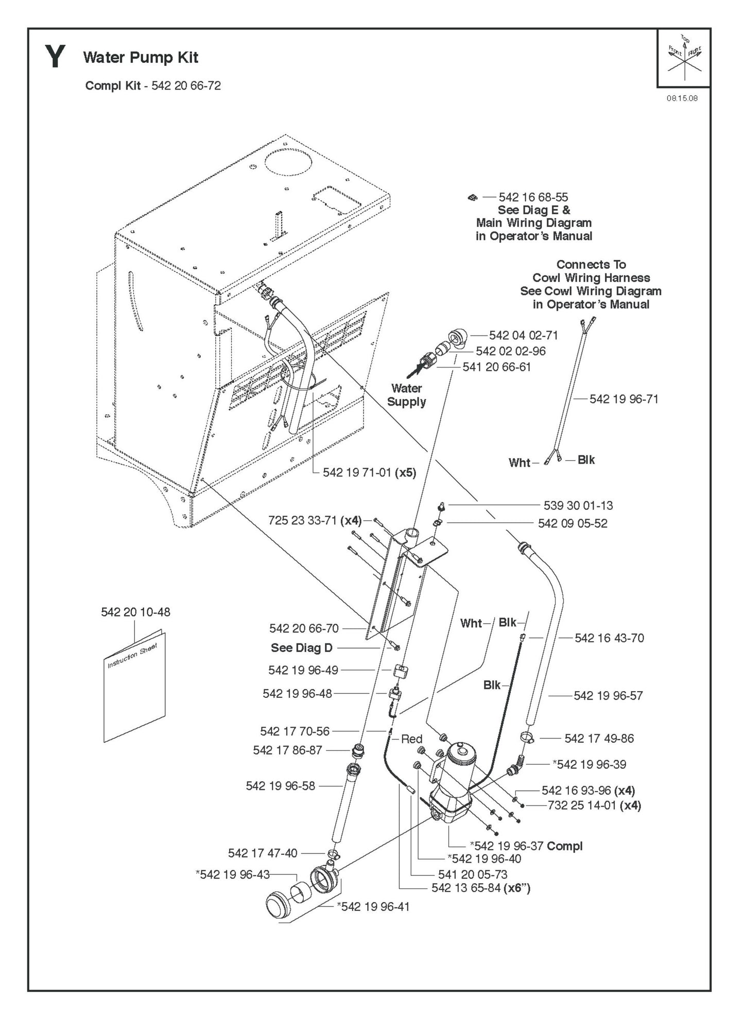 Water Pump Kit Parts for FS4800 D By Husqvarna