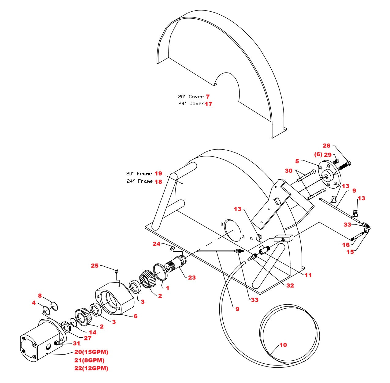 HS-20F Flush Cut Hydraulic Hand Saw Assembly Parts-1