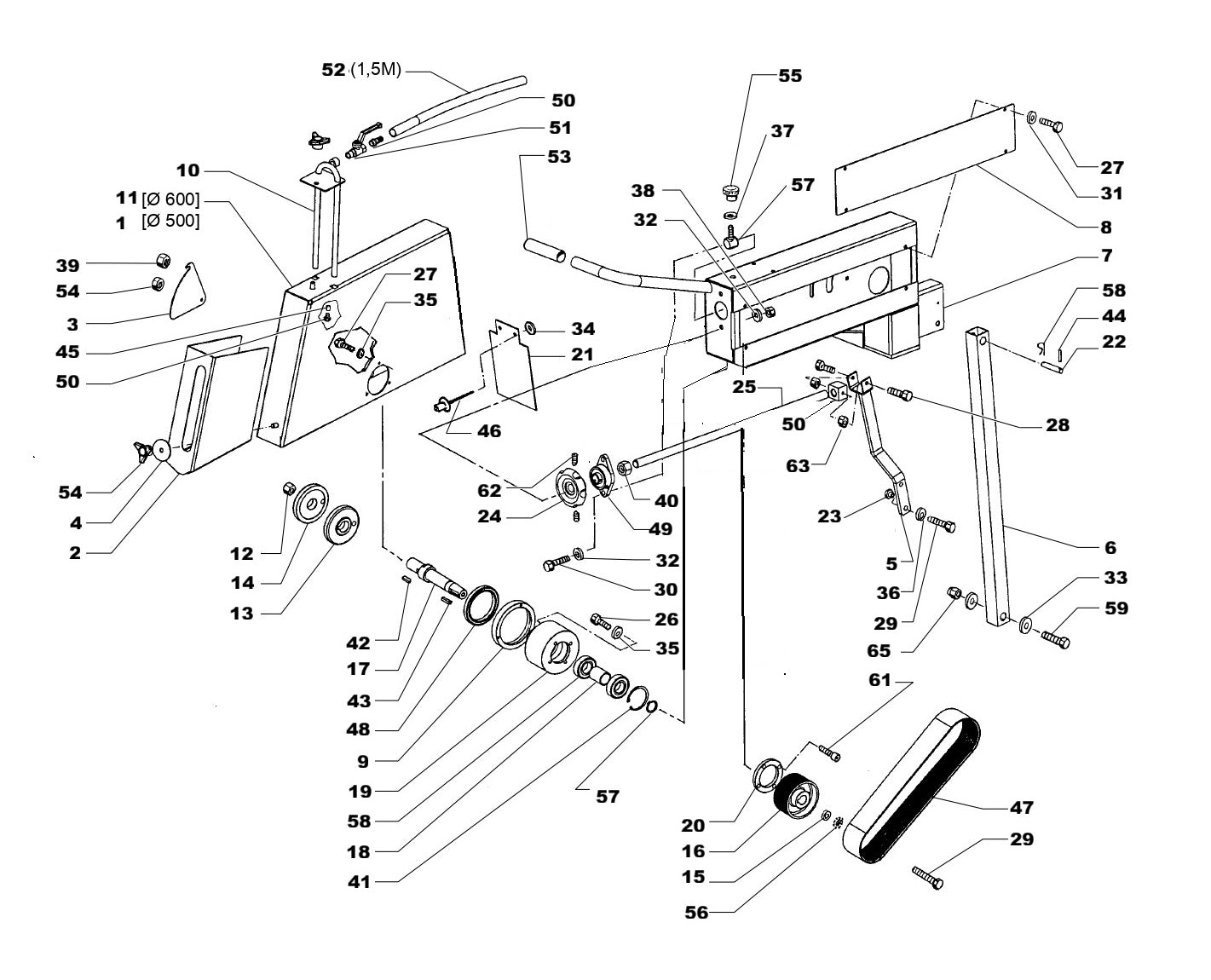 TS 500 M, TS 600 M Frame Assembly-2 Parts