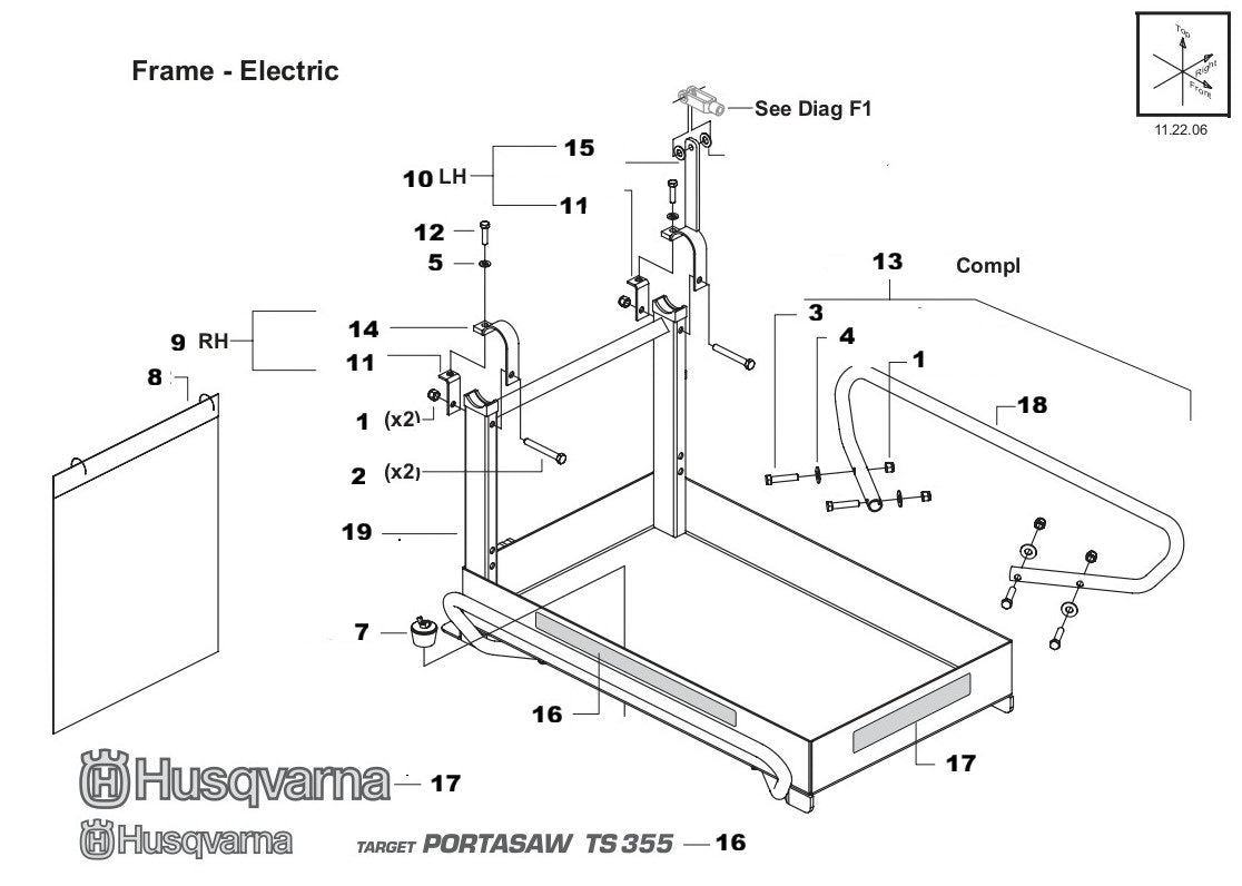 TS 355 Electric Frame Assembly Parts