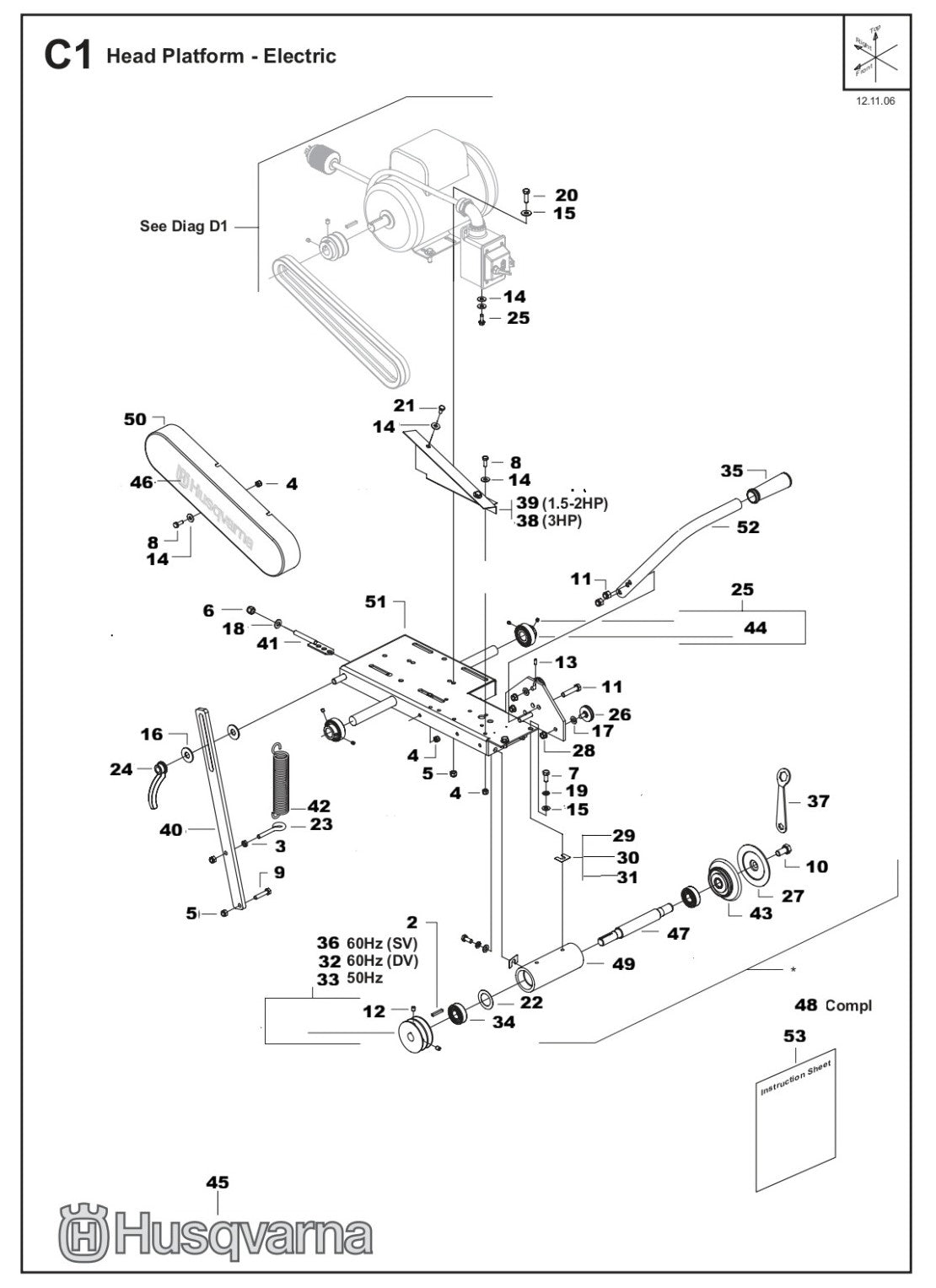 TS 355 Electric Head Platform Assembly Parts